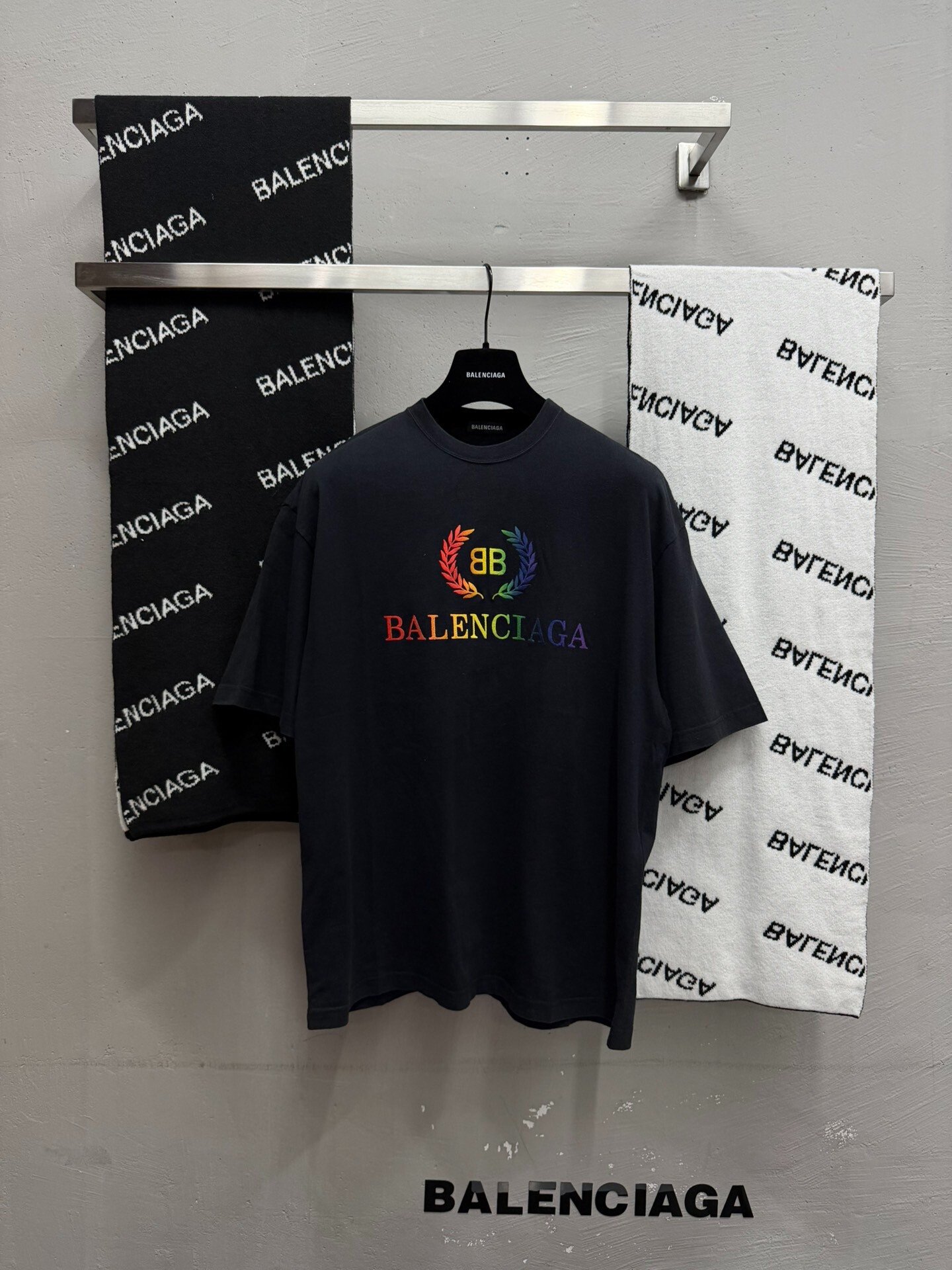 Balenciaga Rainbow Wheat Ear Short Sleeve T-shirt