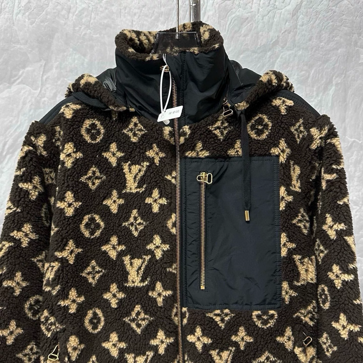 Louis Vuitton Monogram Hooded Teddy Coat — detail