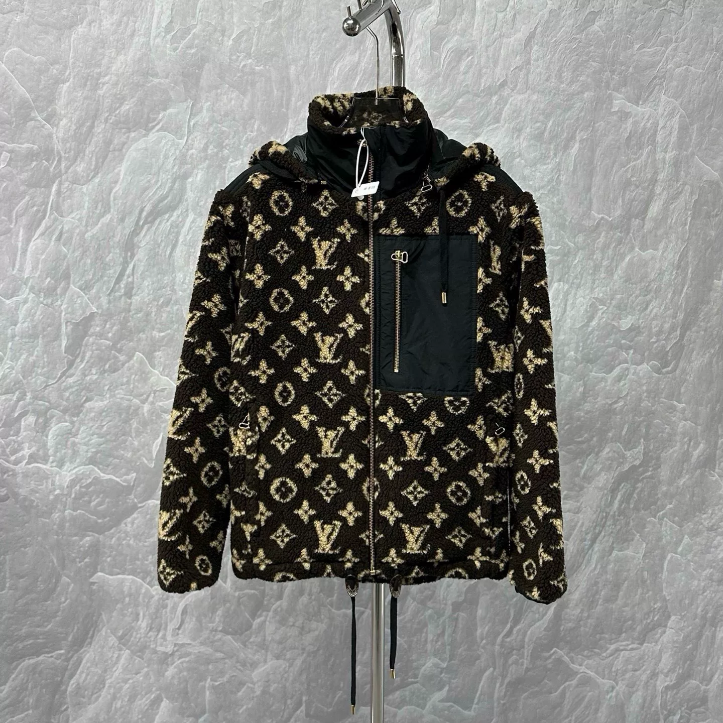 Louis Vuitton Monogram Hooded Teddy Coat — front