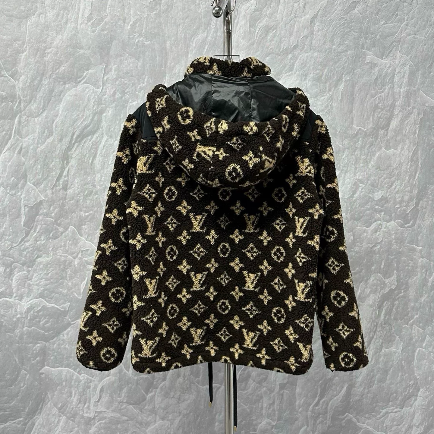 Louis Vuitton Monogram Hooded Teddy Coat — label