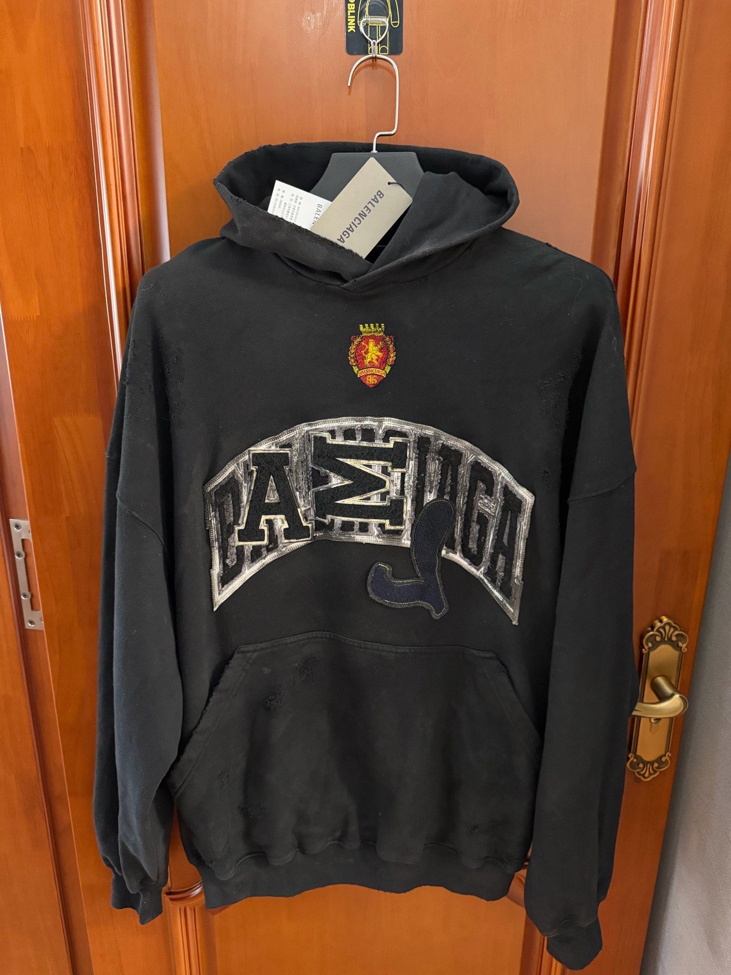 Balenciaga Black Distressed Design Hoodie
