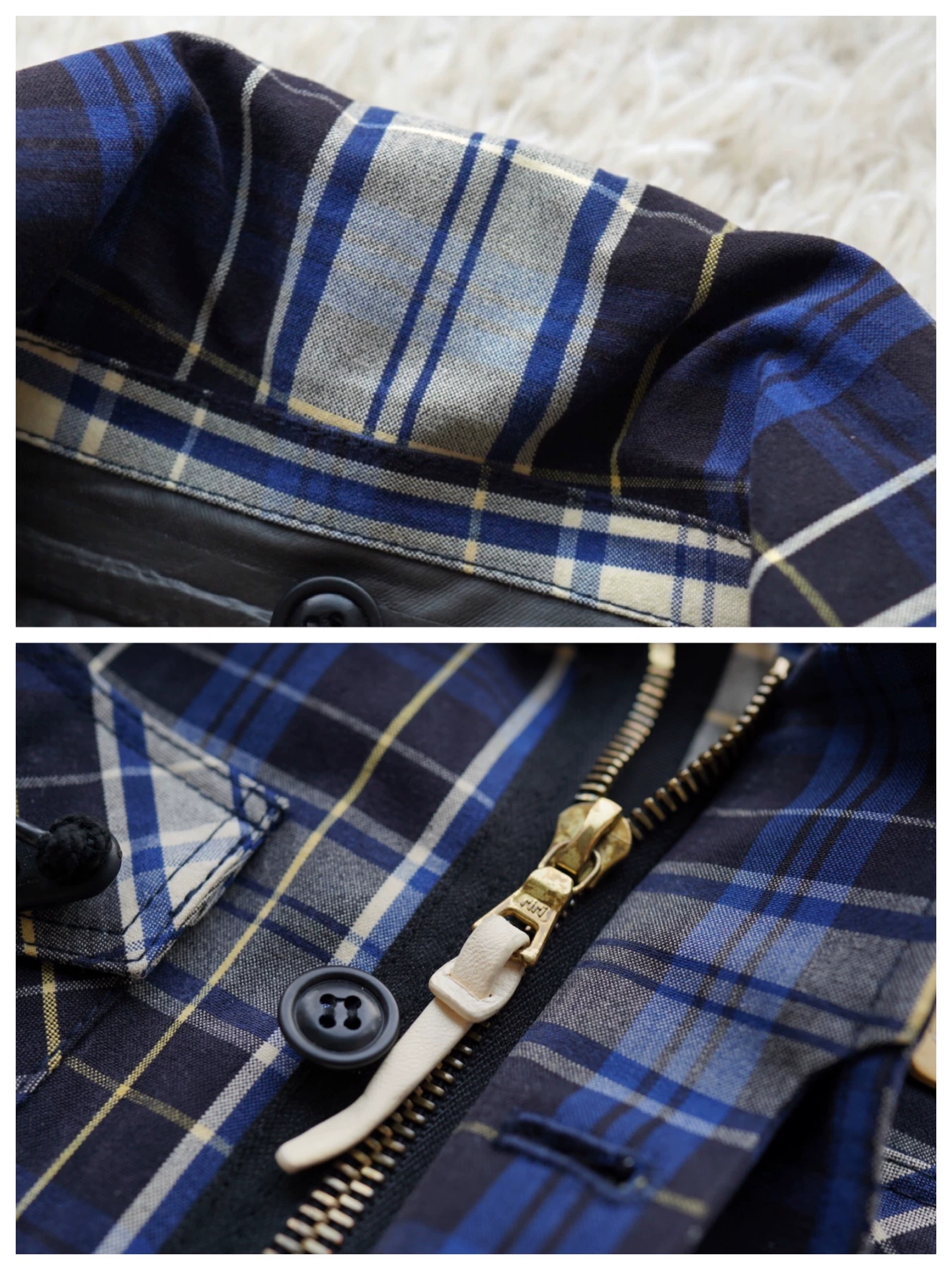 visvim pfd nomad goretex 2.5L plaid jacket — label