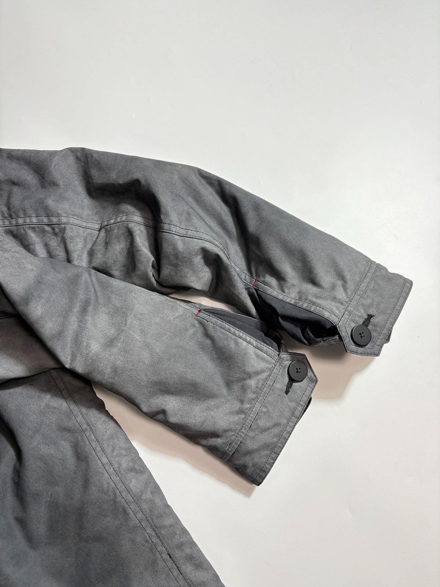 BEDWIN Distressed Hooded Utility Jacket — detail