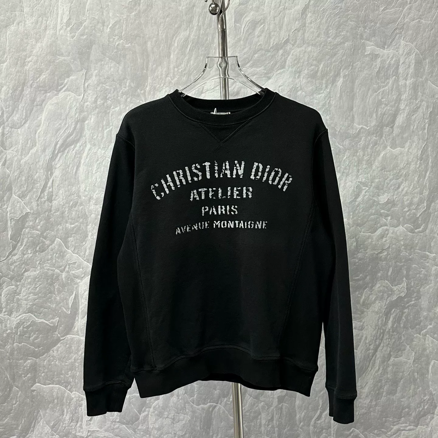 Dior Flocked Print Crewneck Sweatshirt