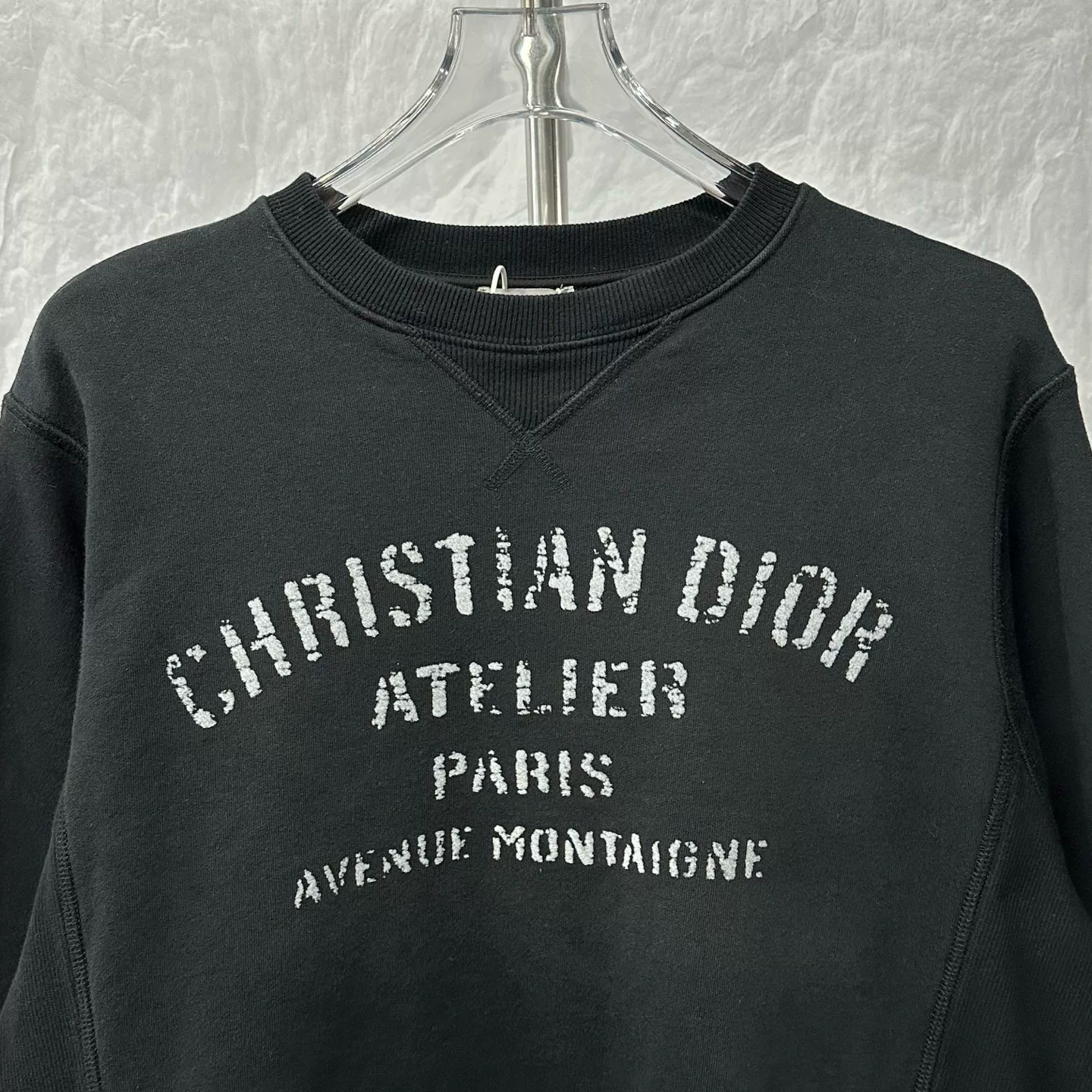 Dior Flocked Print Crewneck Sweatshirt — front