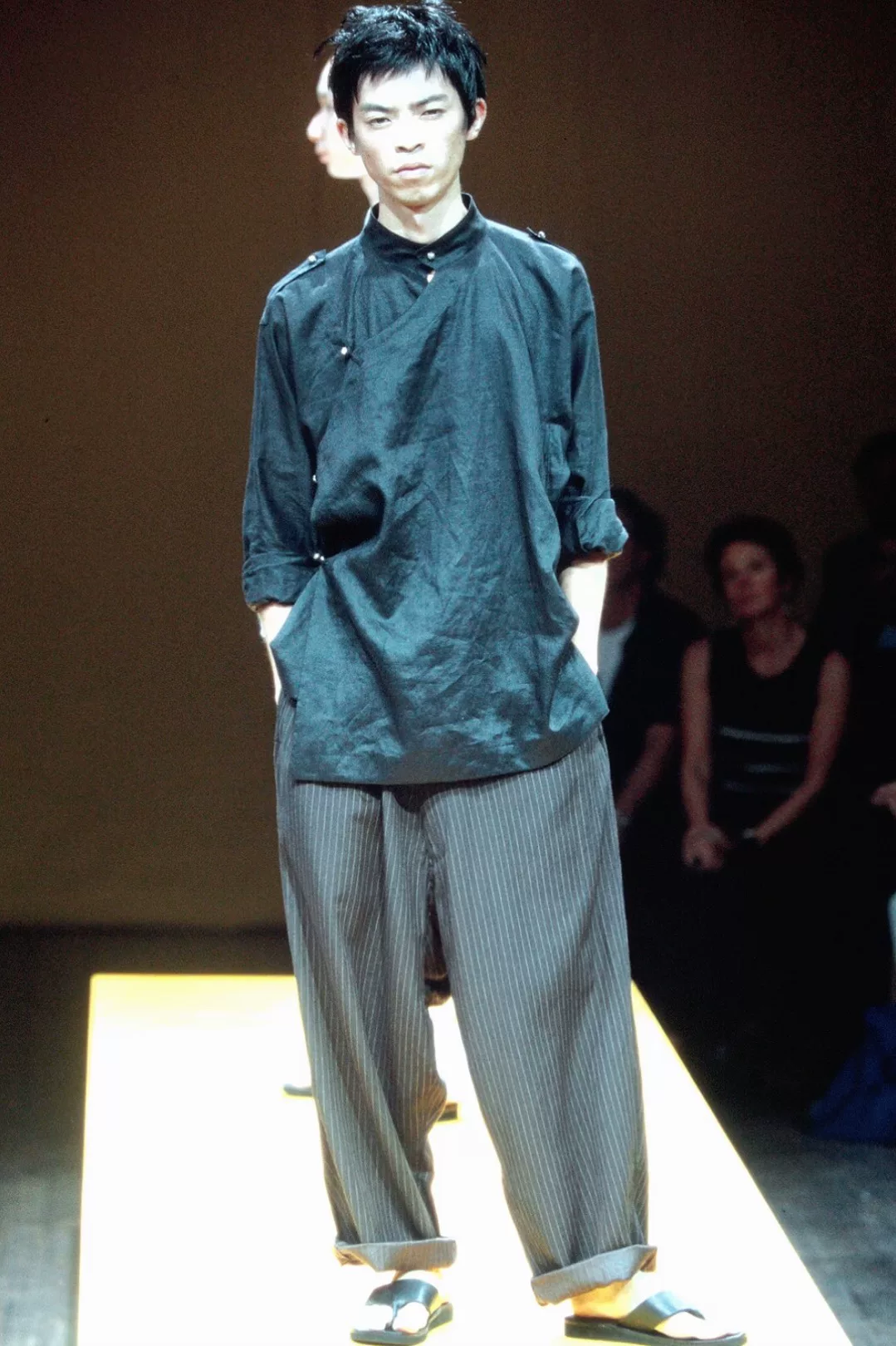 Yohji Yamamoto 2000SS Checkered Mandarin Shirt — detail