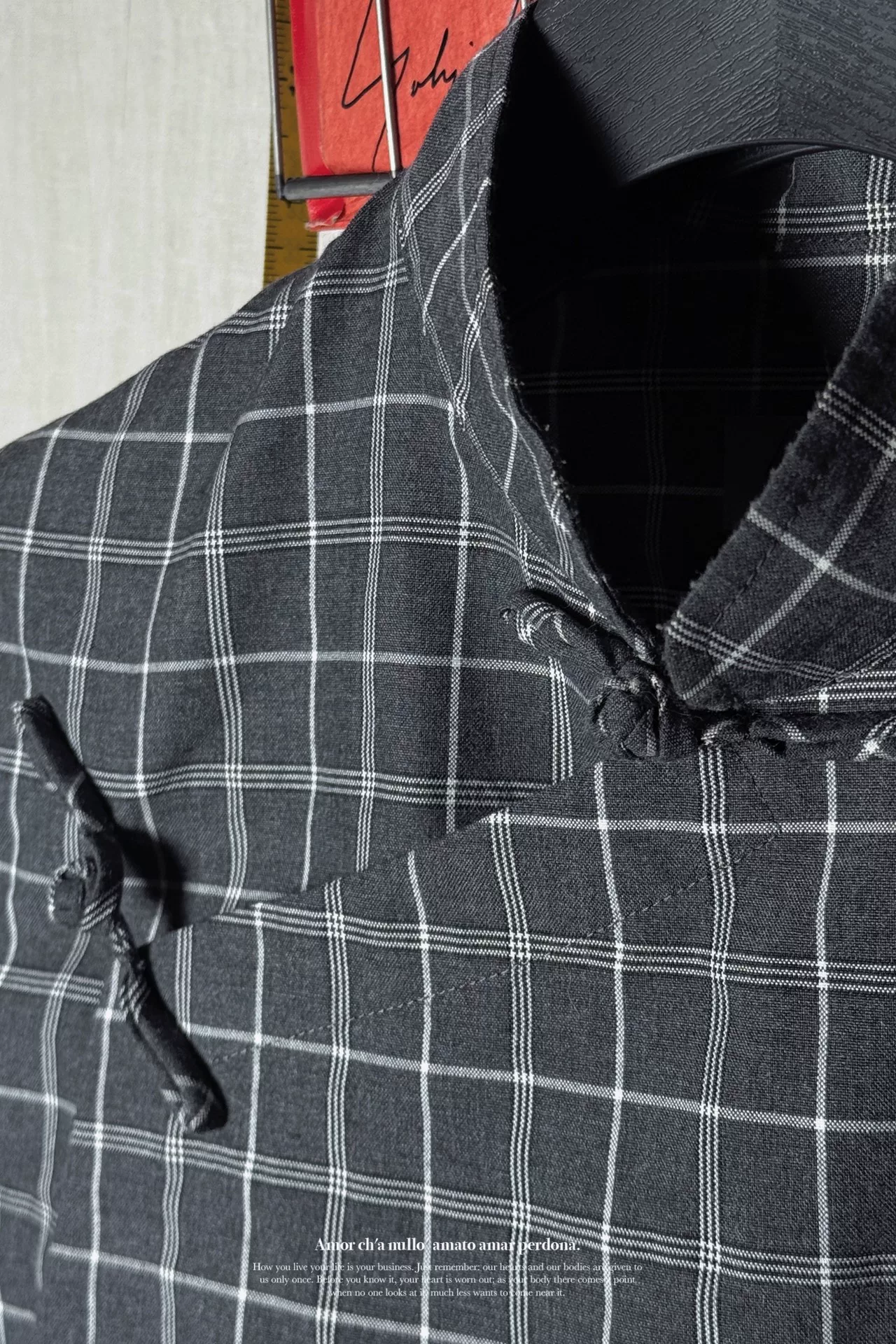 Yohji Yamamoto 2000SS Checkered Mandarin Shirt — back