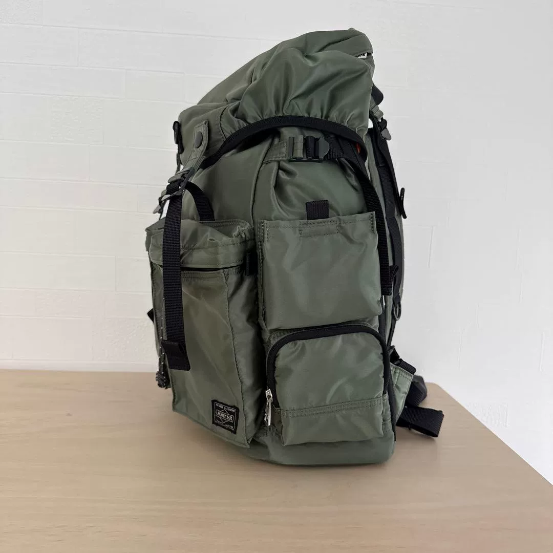 Porter Tanker PX Military Green Nylon Backpack — detail