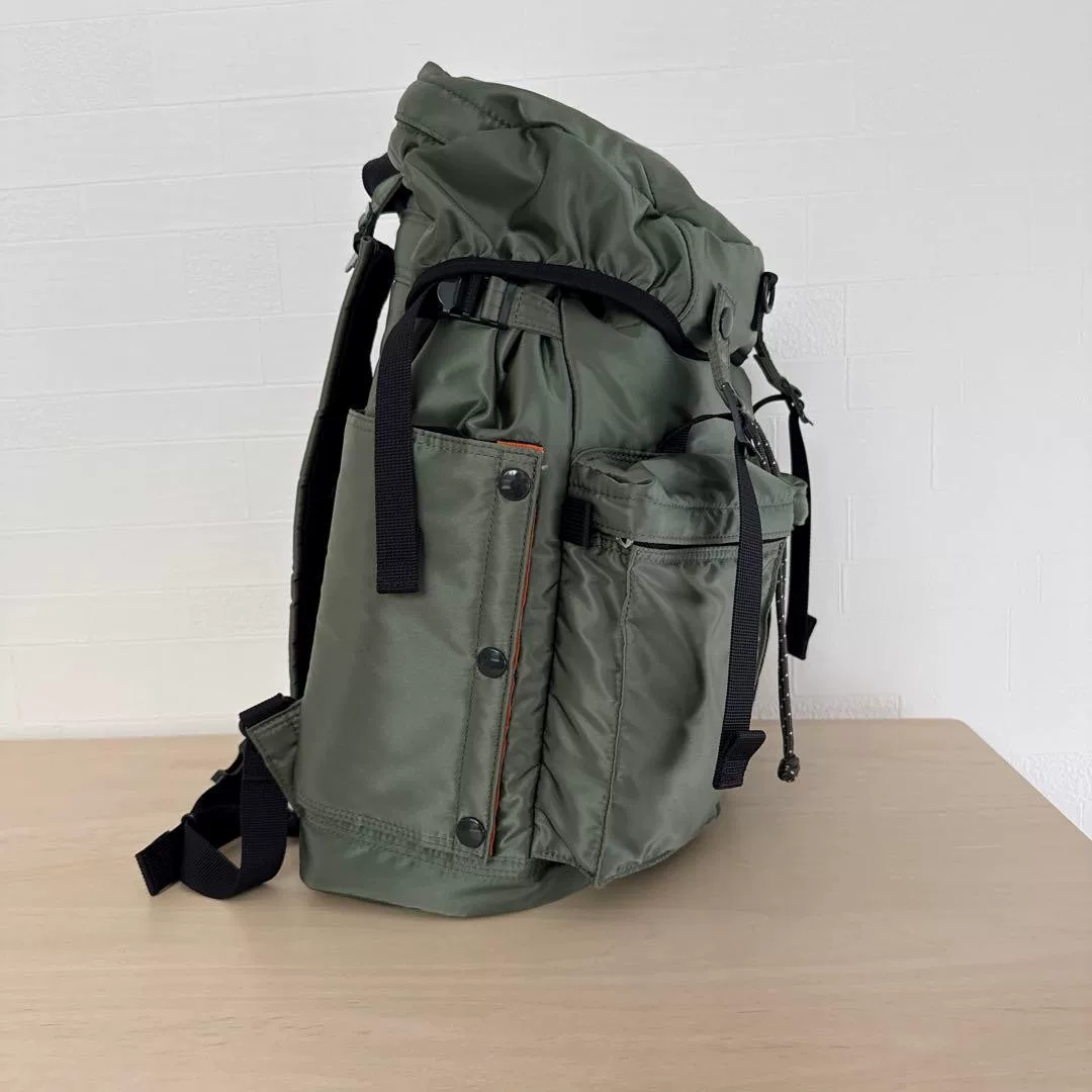 Porter Tanker PX Military Green Nylon Backpack — back