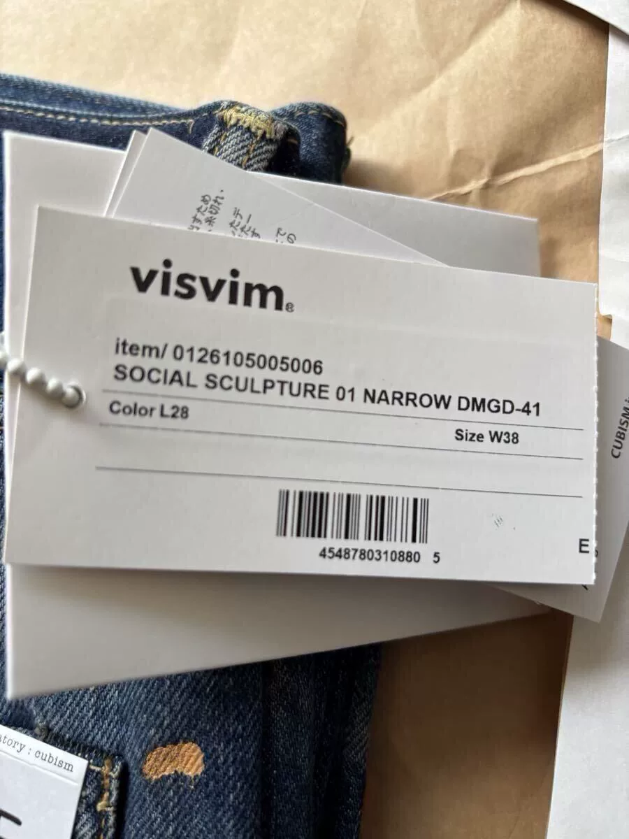 visvim 26ss Social Sculpture 01 Narrow Jeans — label
