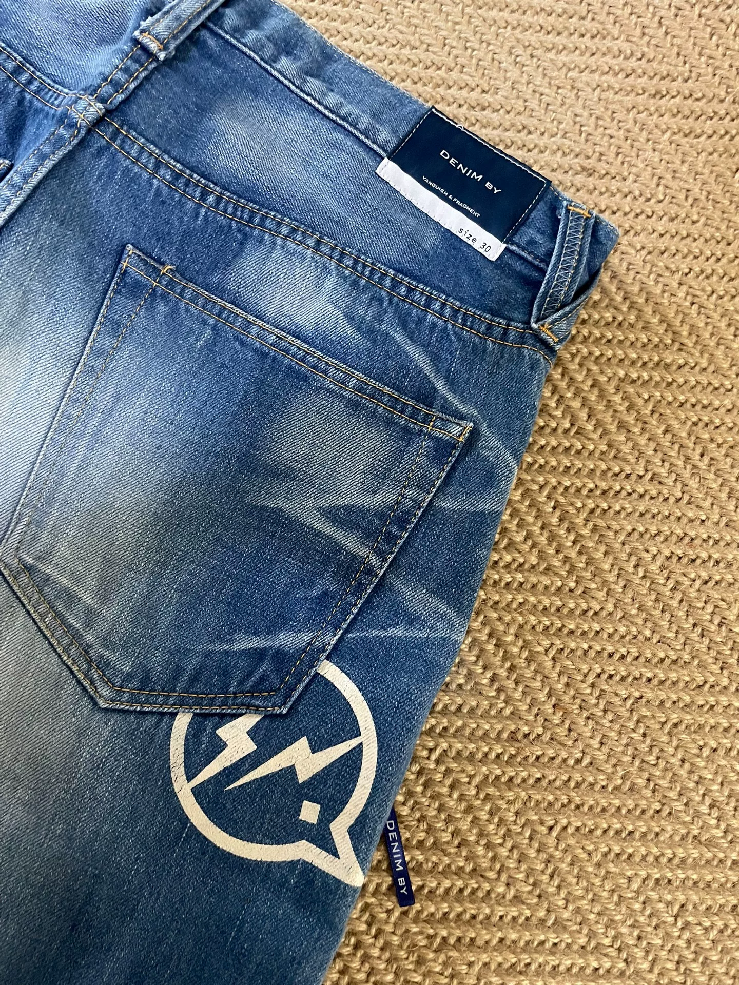 Vanquish Fragment Washed Distressed Cropped Jeans — back