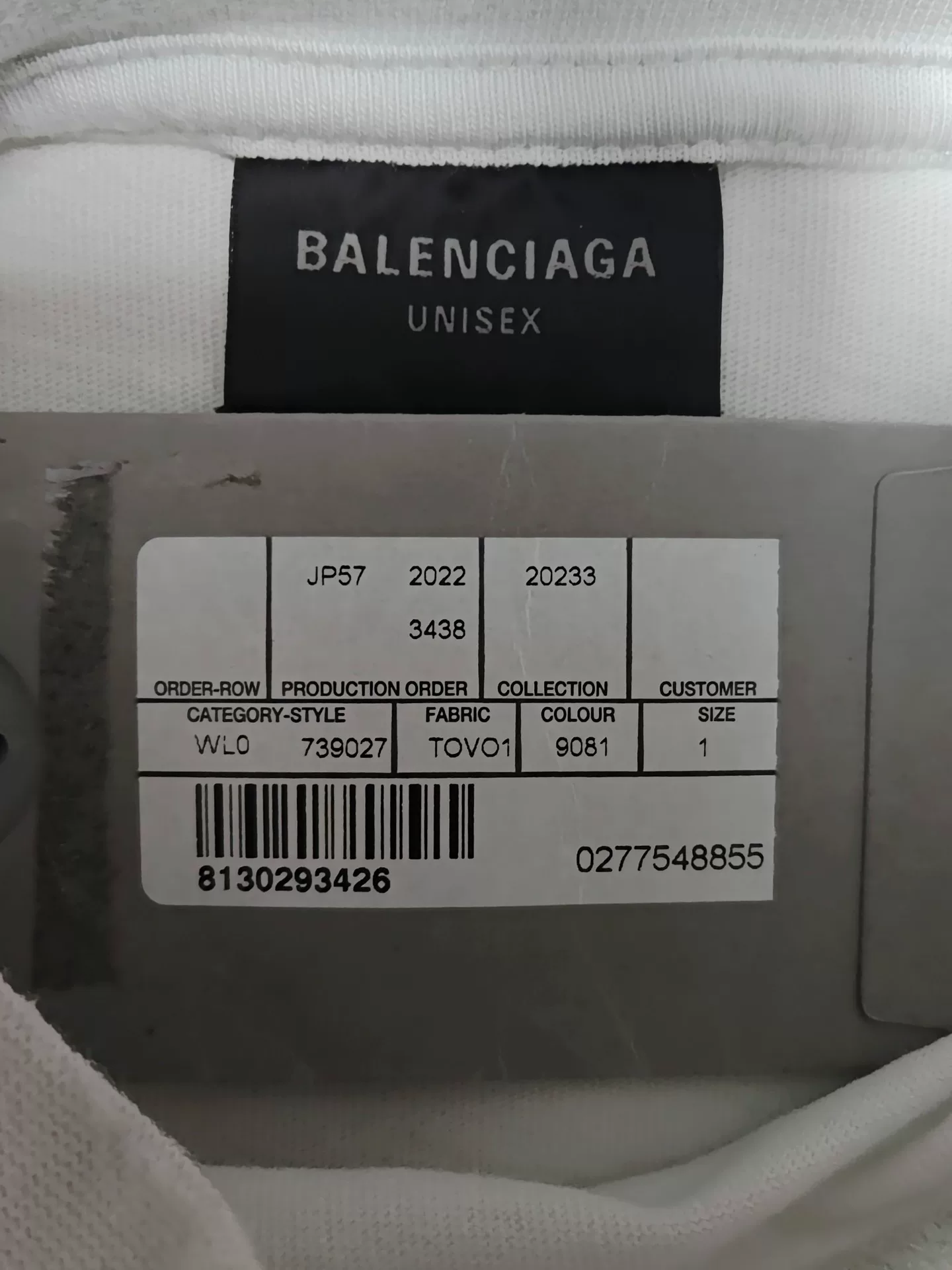 Balenciaga 23FW White Long-Sleeve Top — back