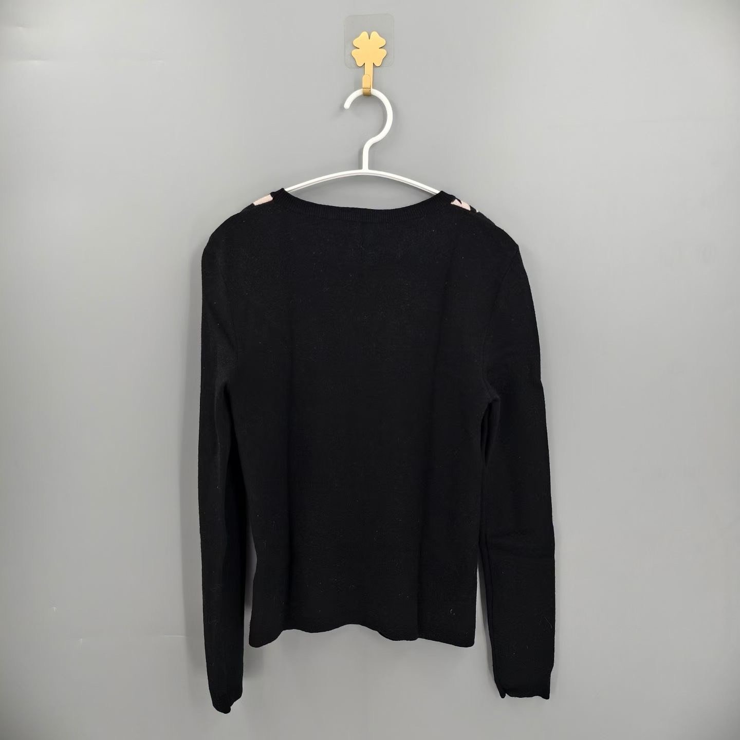 Christian Dior Black White Houndstooth Wool Sweater — front