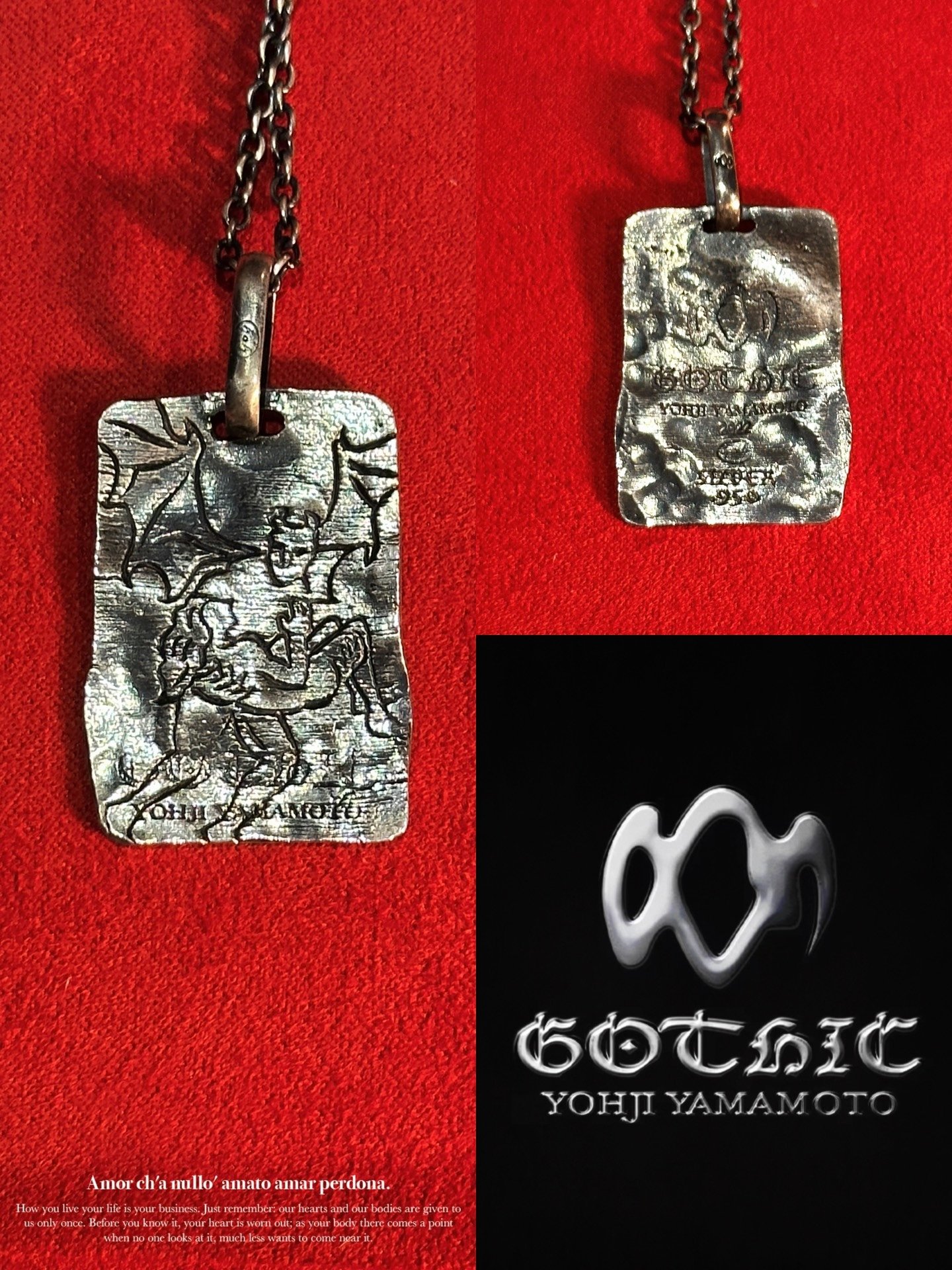 Yohji Yamamoto Gothic Double-Sided Silver Necklace