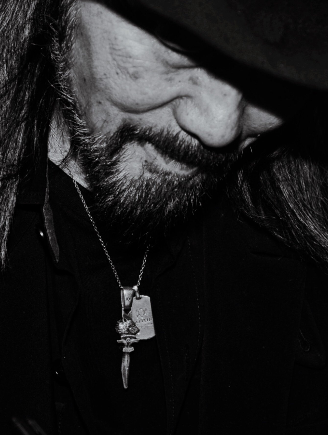 Yohji Yamamoto Gothic Double-Sided Silver Necklace — label