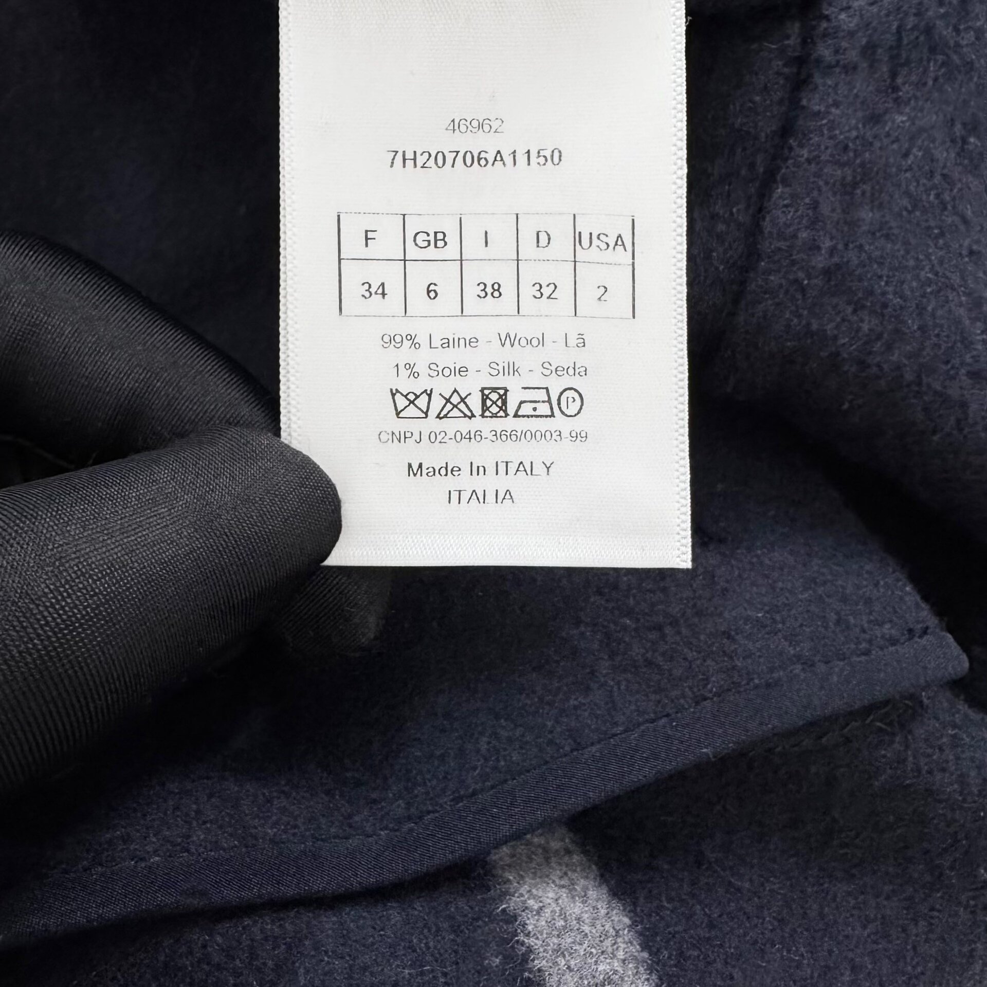 Dior Midnight Blue Double-Breasted Wool Coat — back