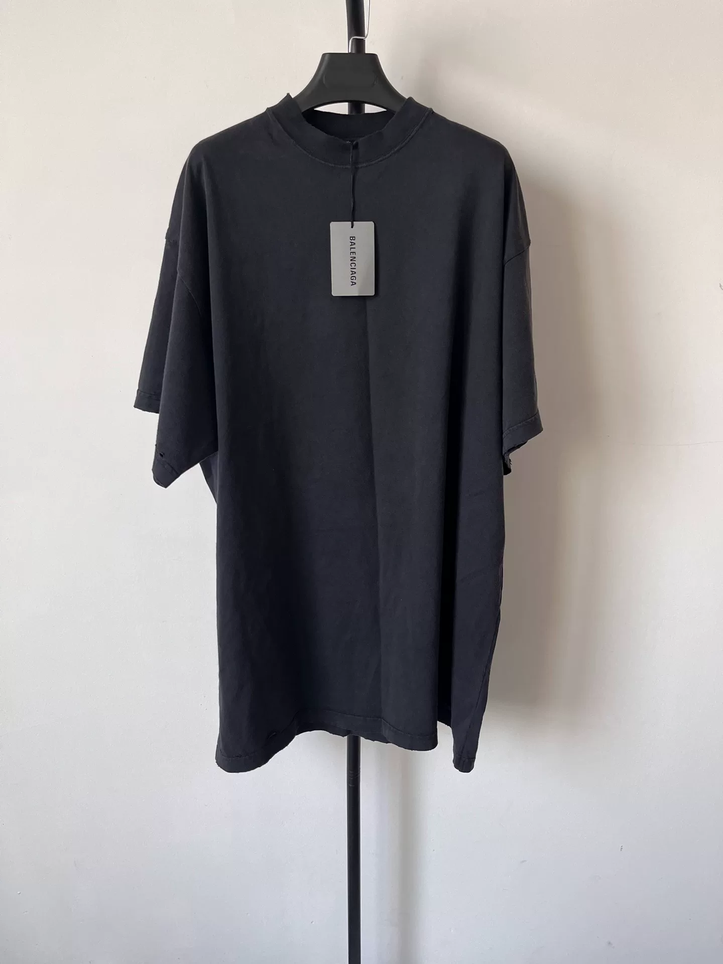 Balenciaga Letter Print Semi-High Neck T-Shirt — front