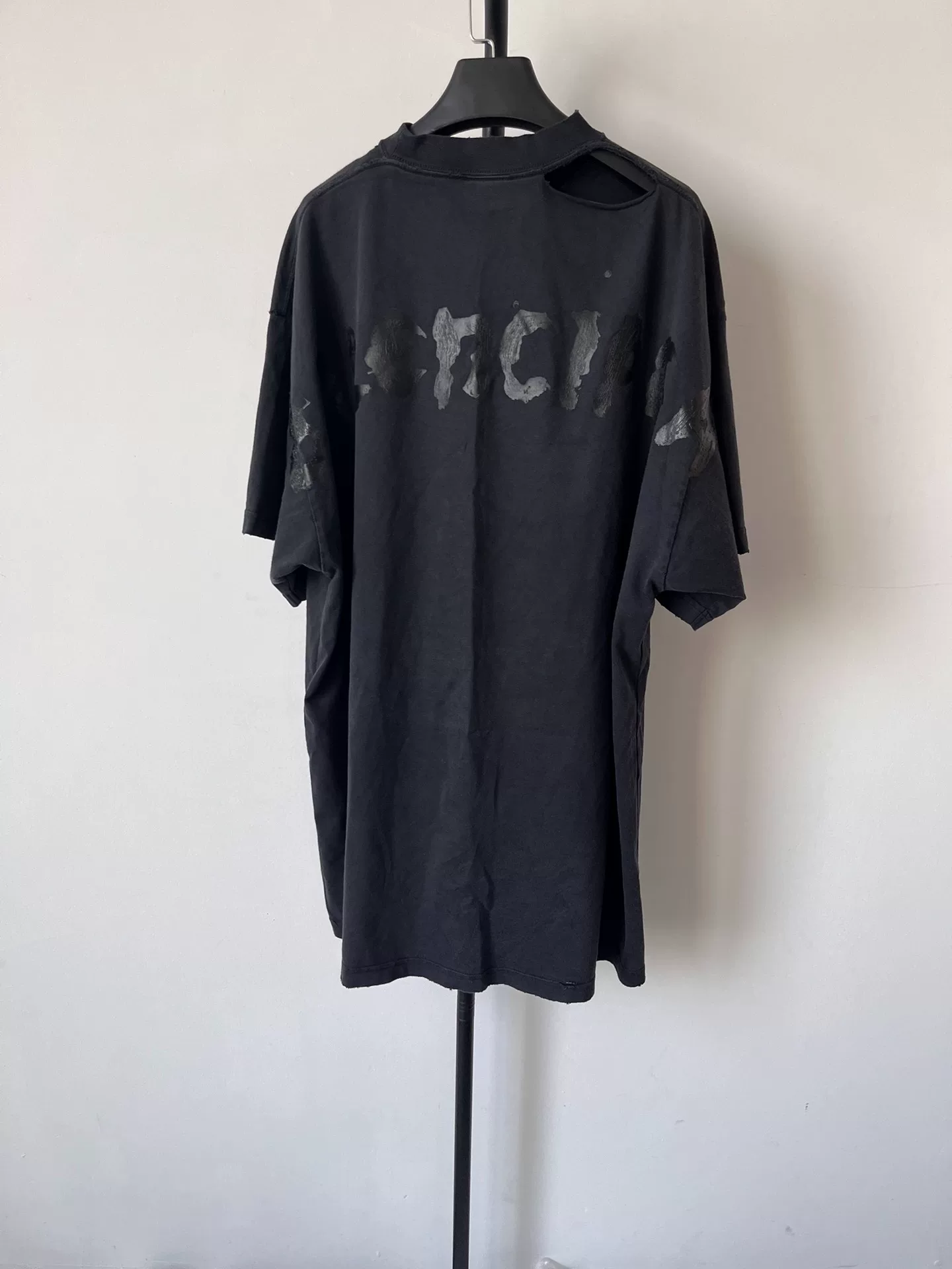 Balenciaga Letter Print Semi-High Neck T-Shirt