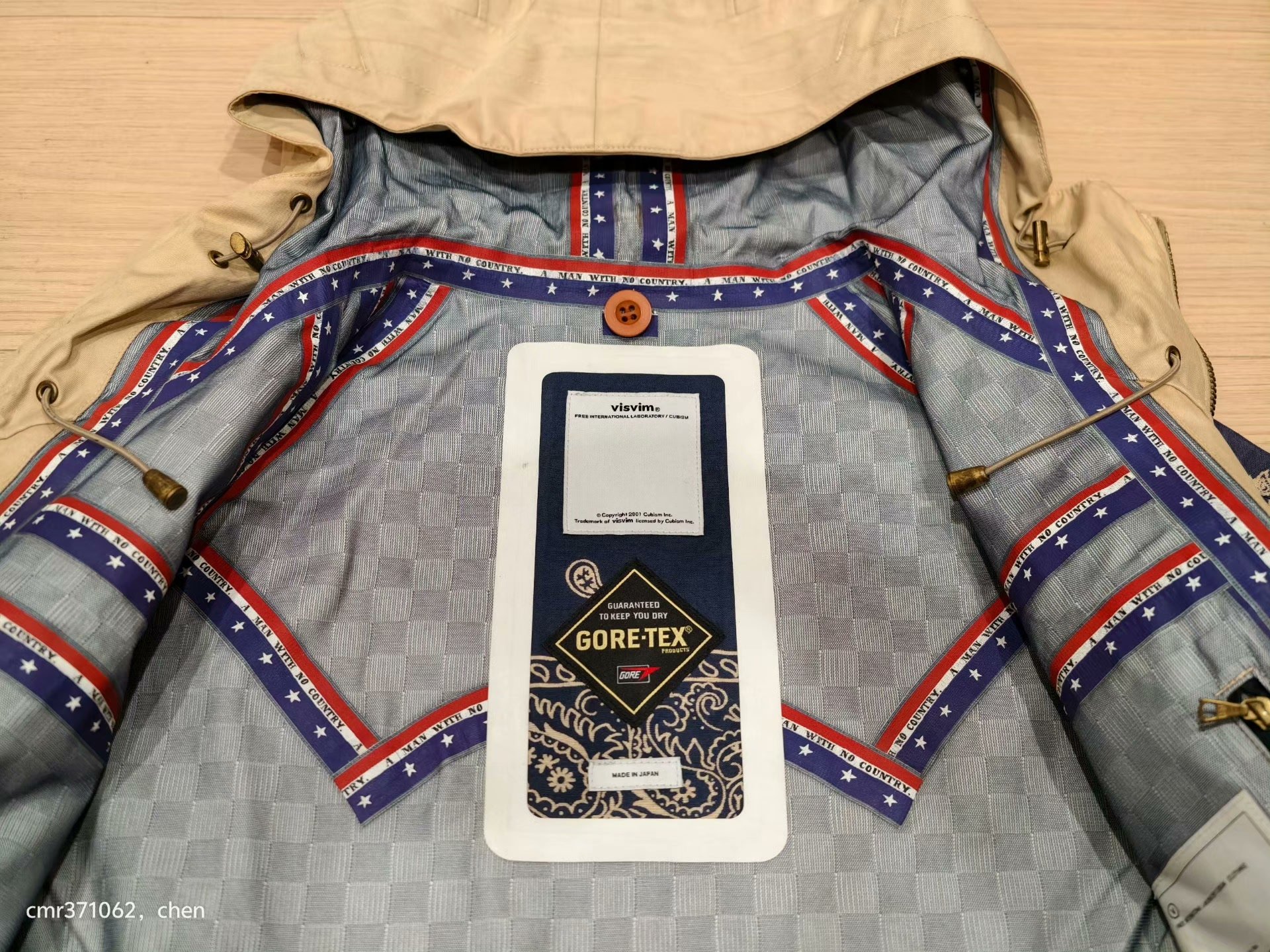VISVIM 14 ICT OGLALA PARKA 3L GORE-TEX — label