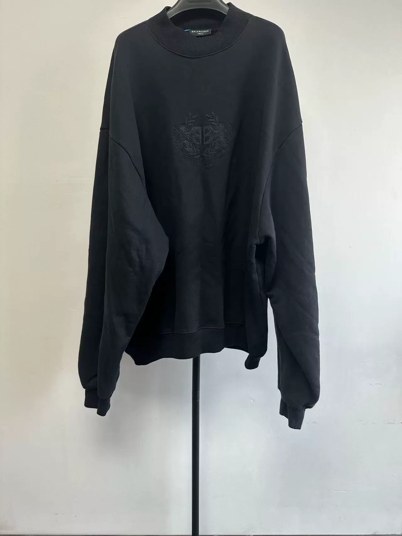 Balenciaga Oversized Embroidered Logo Crewneck Sweatshirt