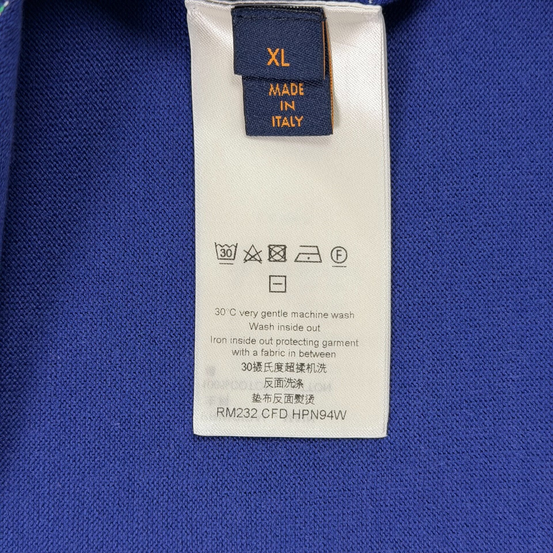 LV Blue Slogan Short-Sleeve T-Shirt — back