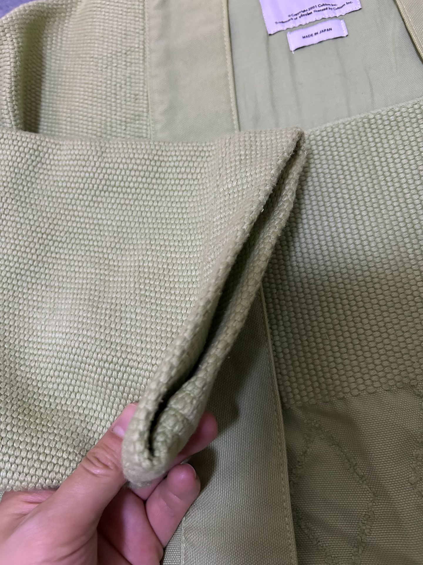 visvim Kimono with Sashiko Embroidery — label