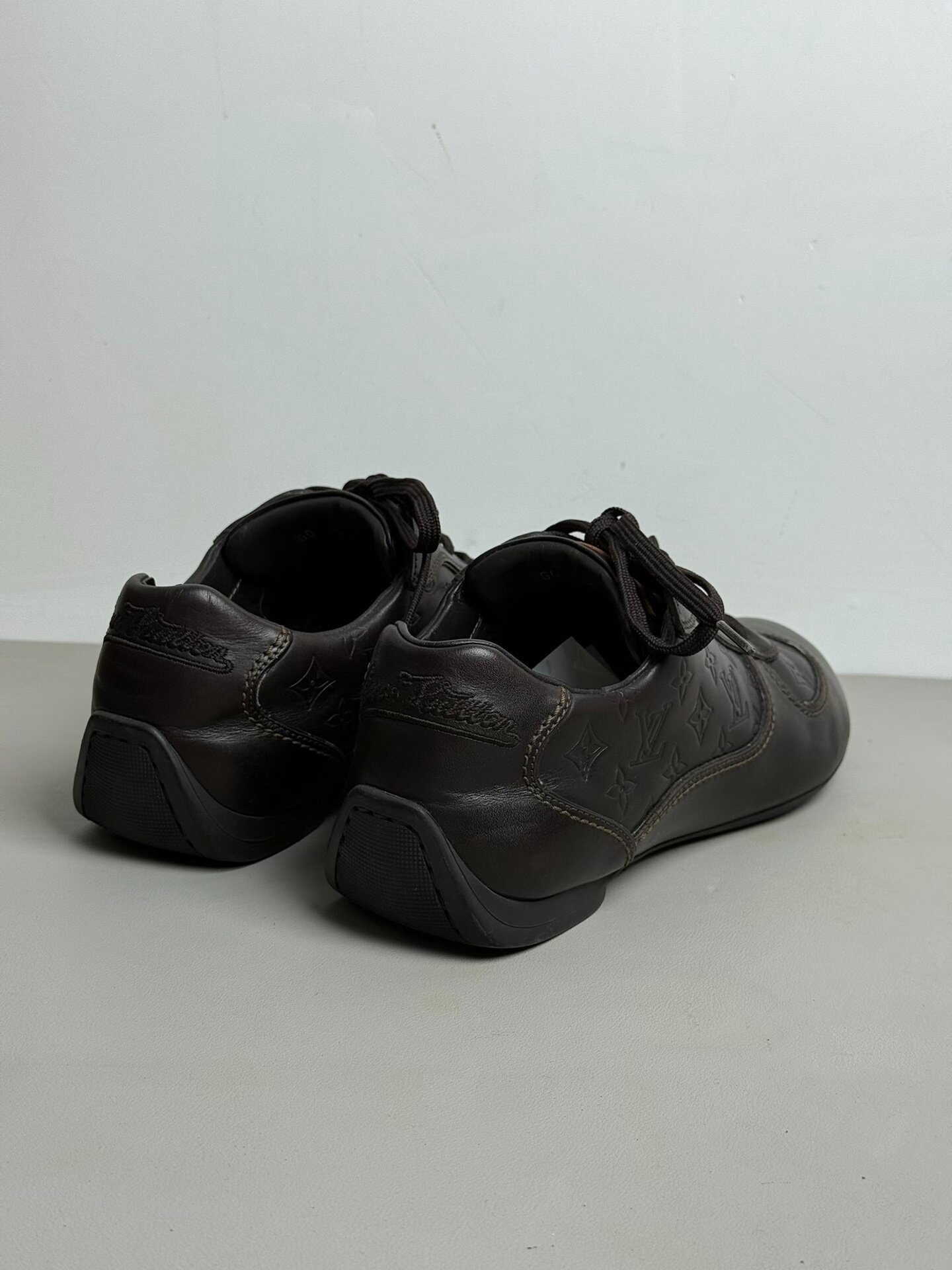 Louis Vuitton LV Monogram Brown Flat Shoes — back