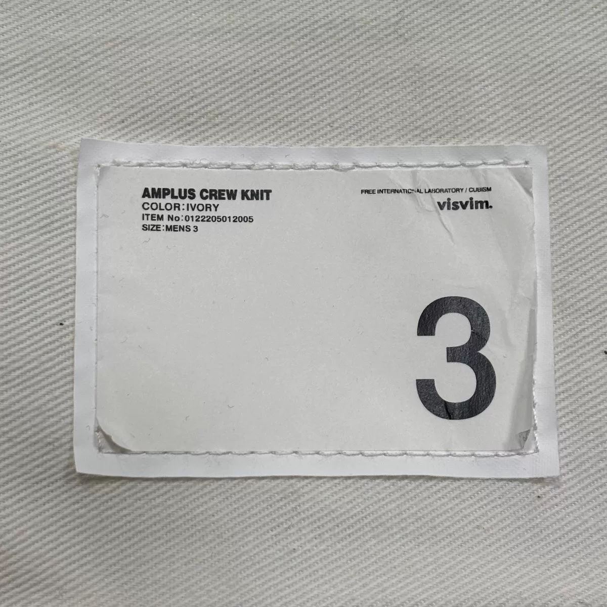 visvim 22AW AMPLUS CREW KNIT — label