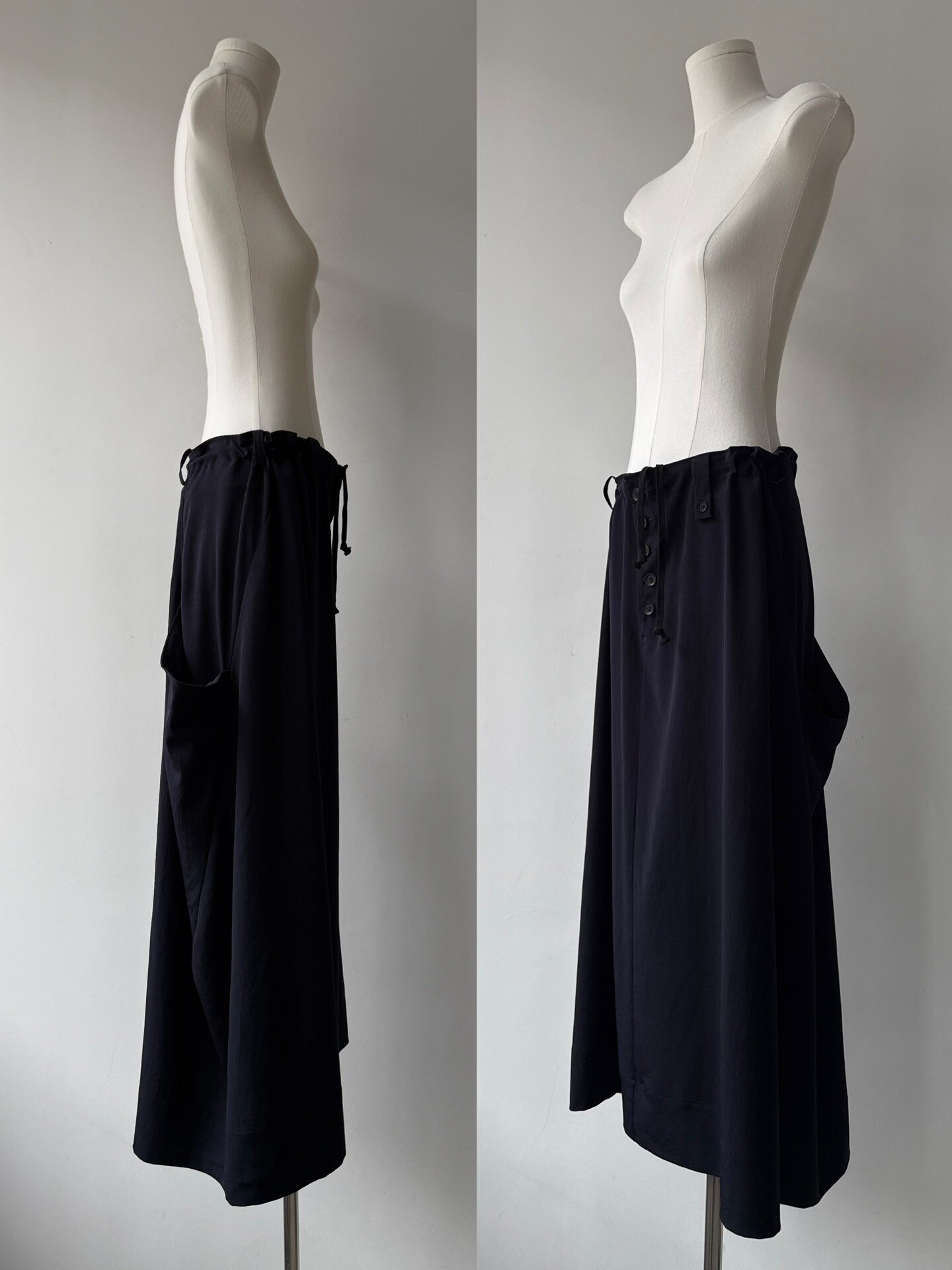 Yohji Yamamoto 26SS Asymmetric Skirt — detail