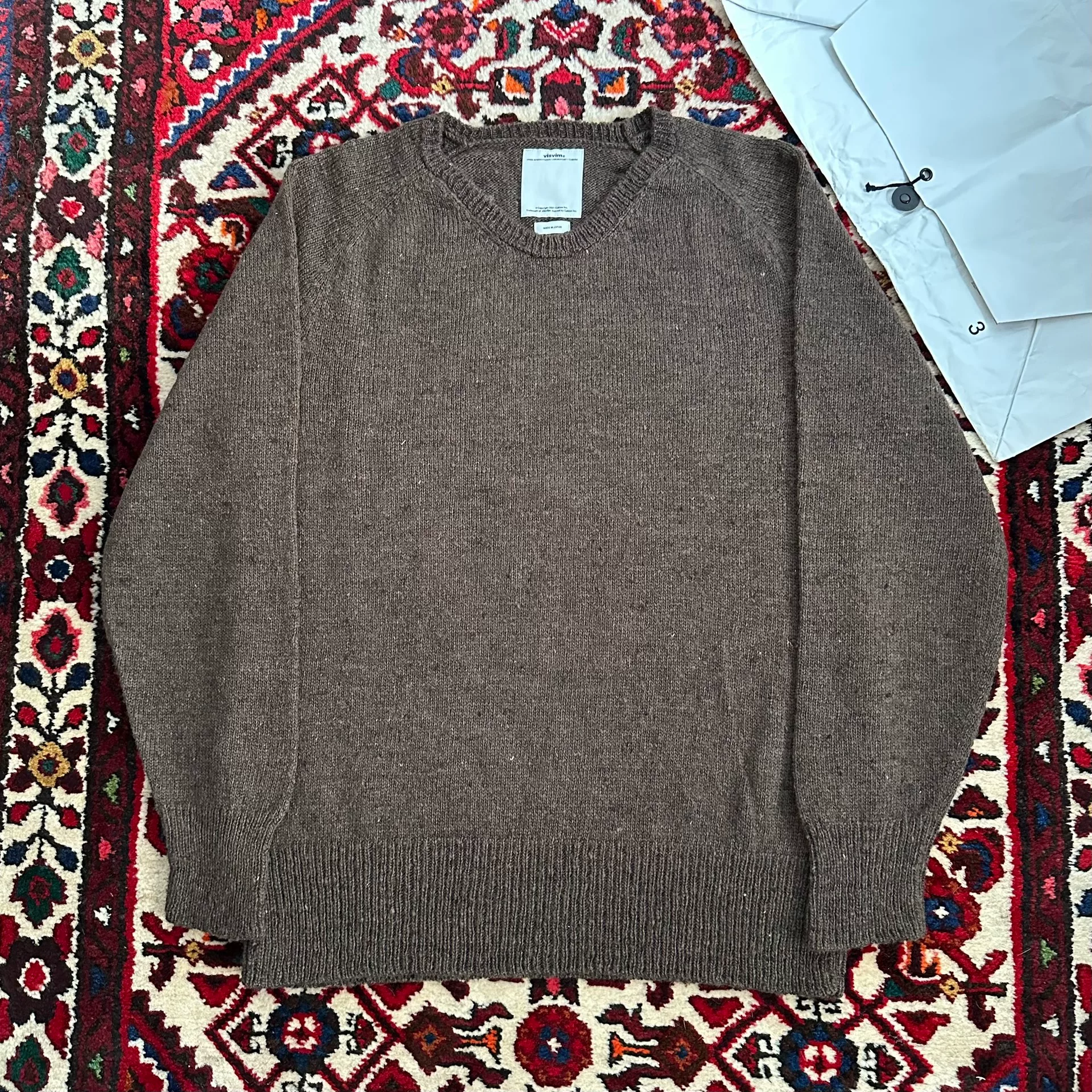 visvim 17AW College Mud-Dyed Sweater — front