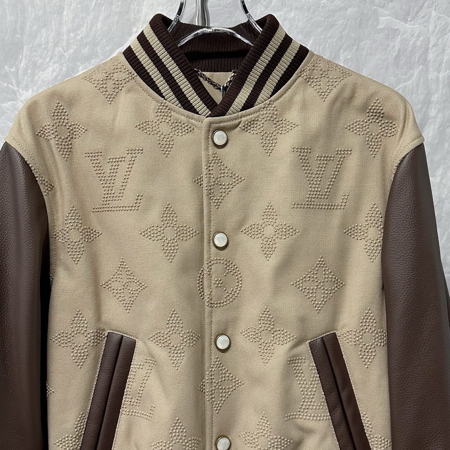 Louis Vuitton LV Monogram Embroidery Baseball Jacket — front