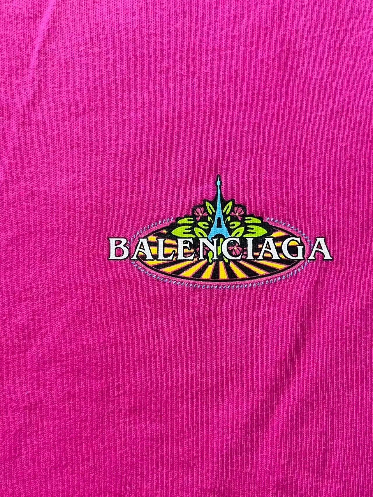Balenciaga Eiffel Tower Print Round Neck T-shirt — detail