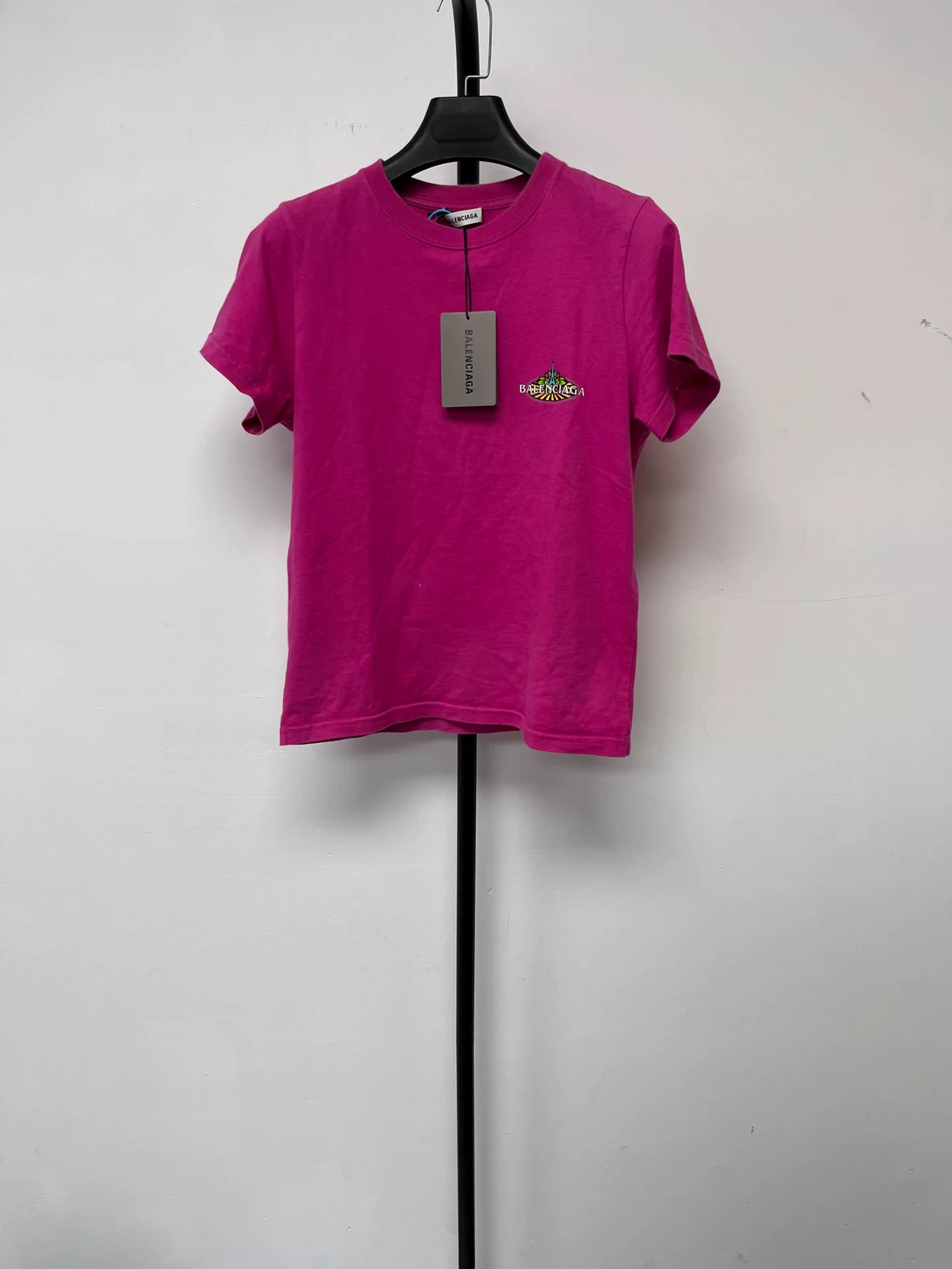 Balenciaga Eiffel Tower Print Round Neck T-shirt