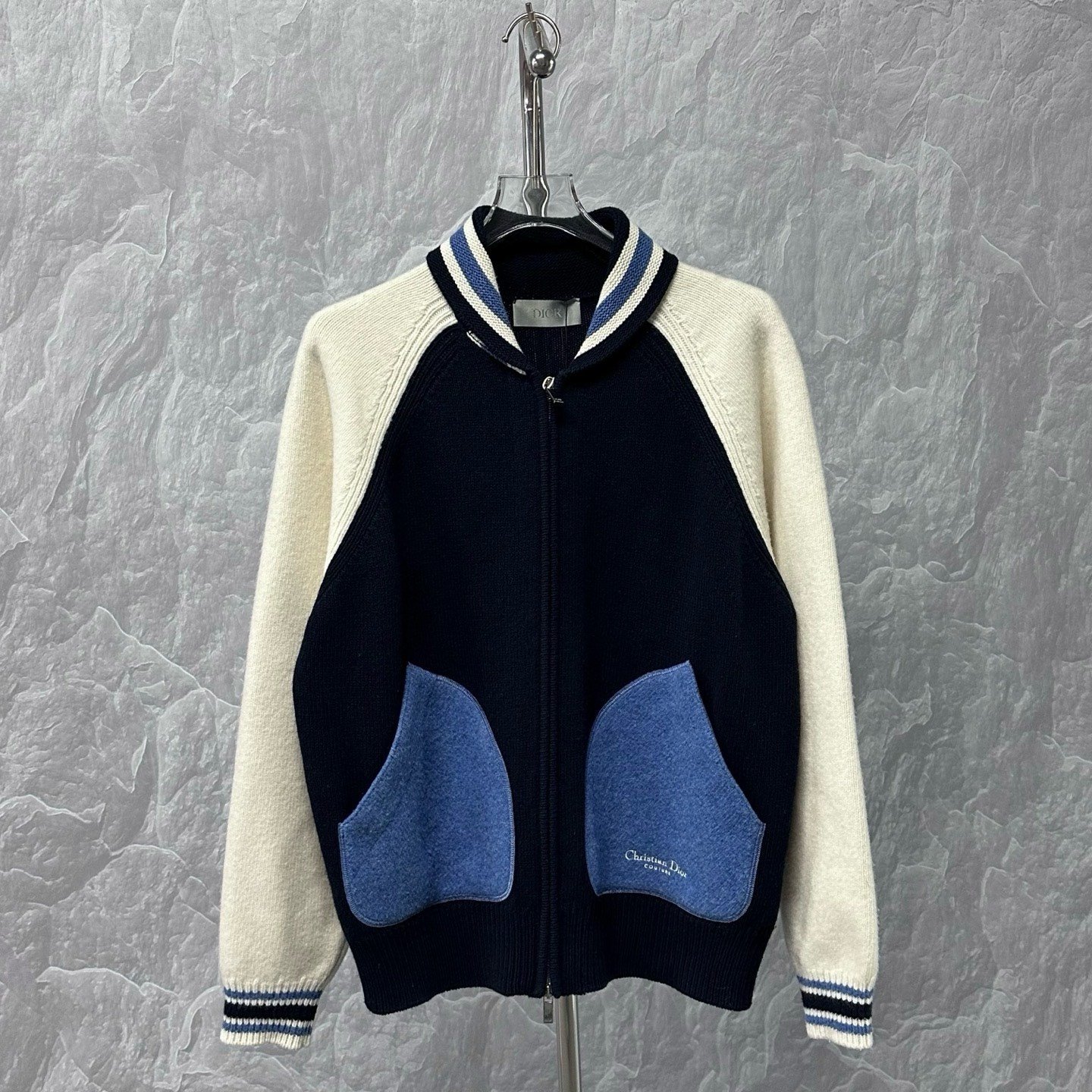 Dior FW25 Color-Blocked Varsity Jacket