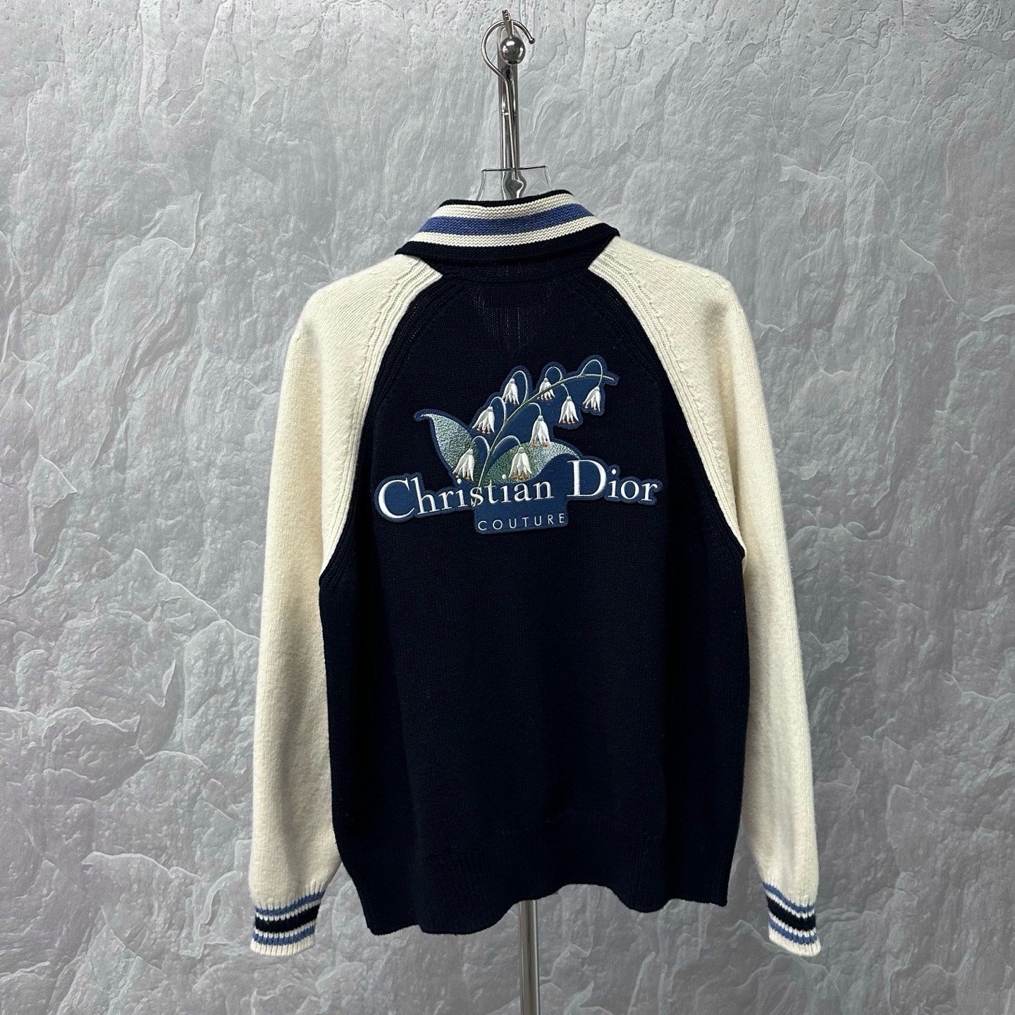 Dior FW25 Color-Blocked Varsity Jacket — back