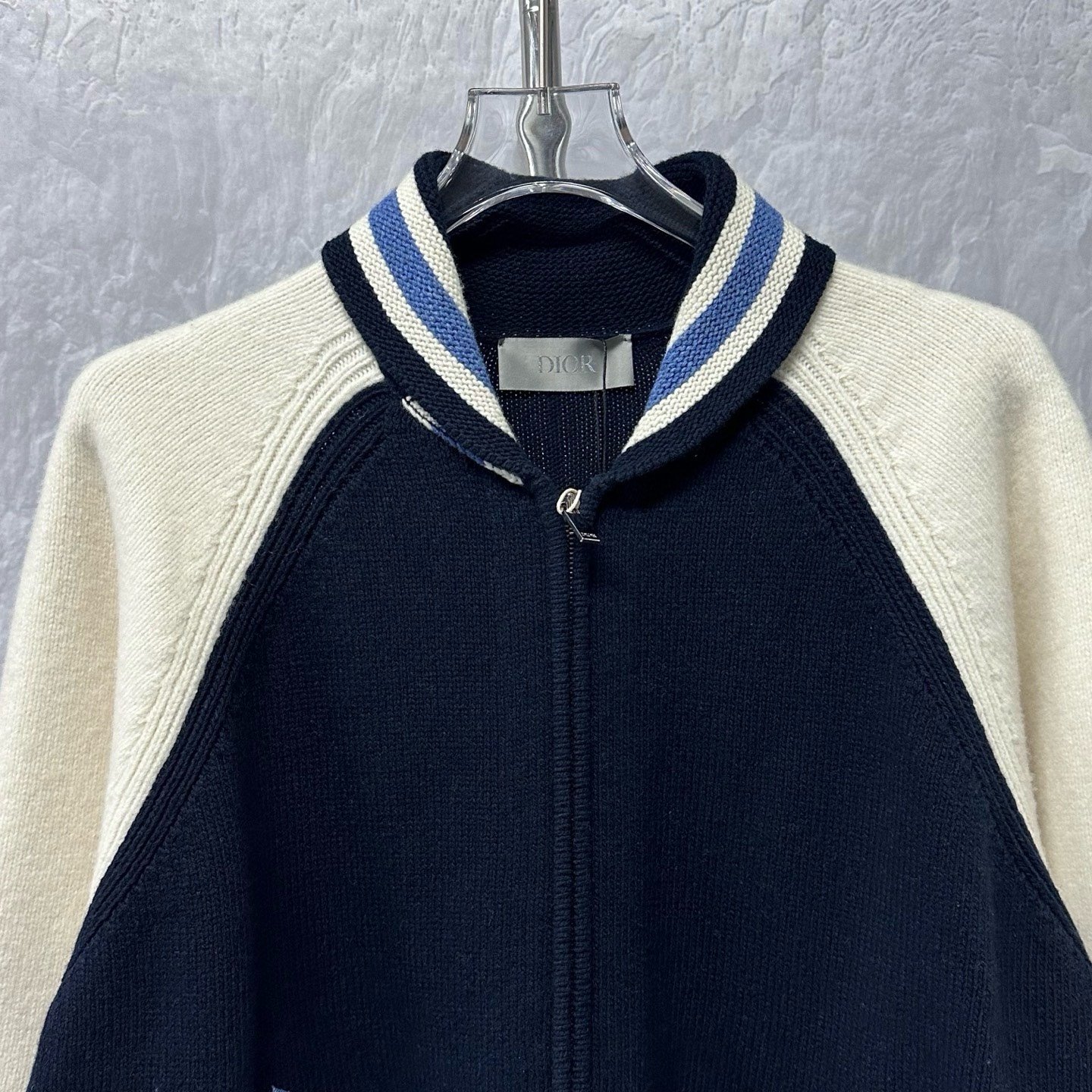 Dior FW25 Color-Blocked Varsity Jacket — front