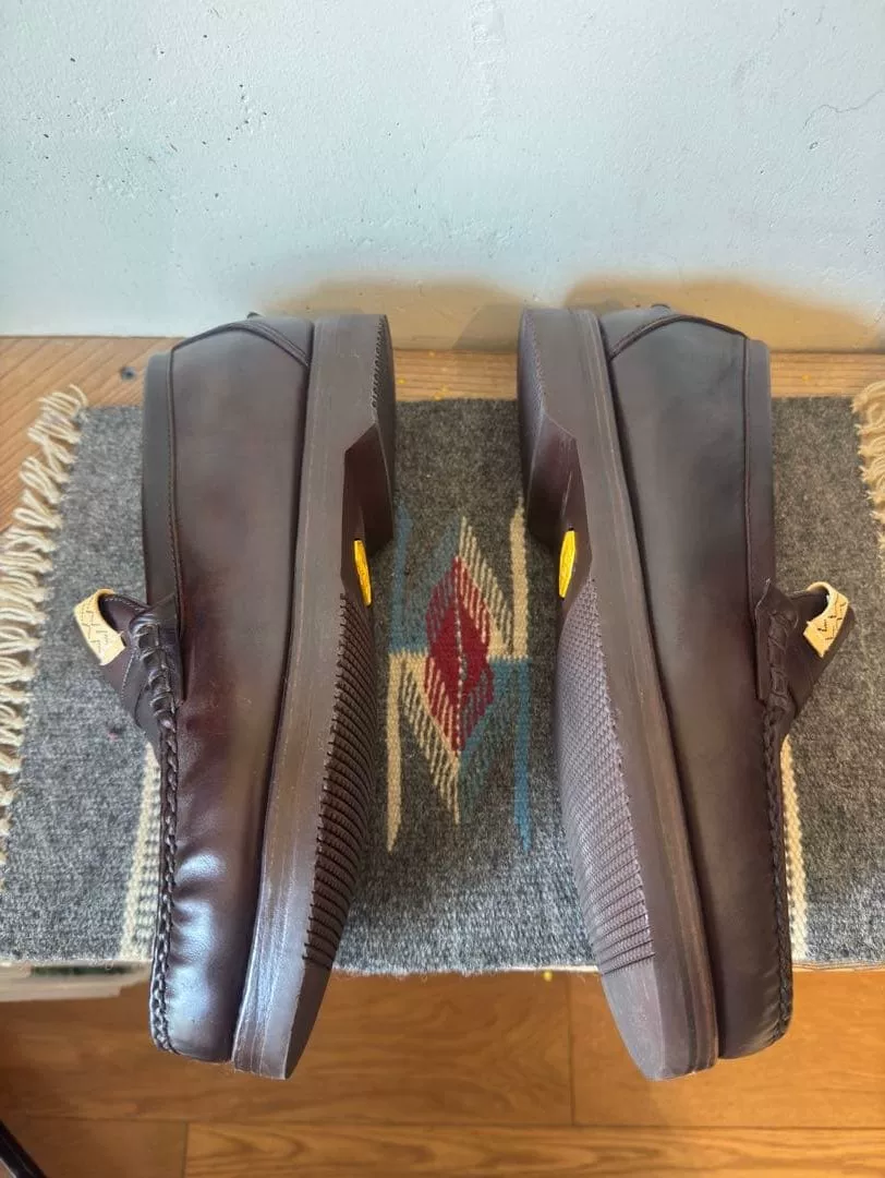 visvim FABRO-FOLK Brown Loafers — back