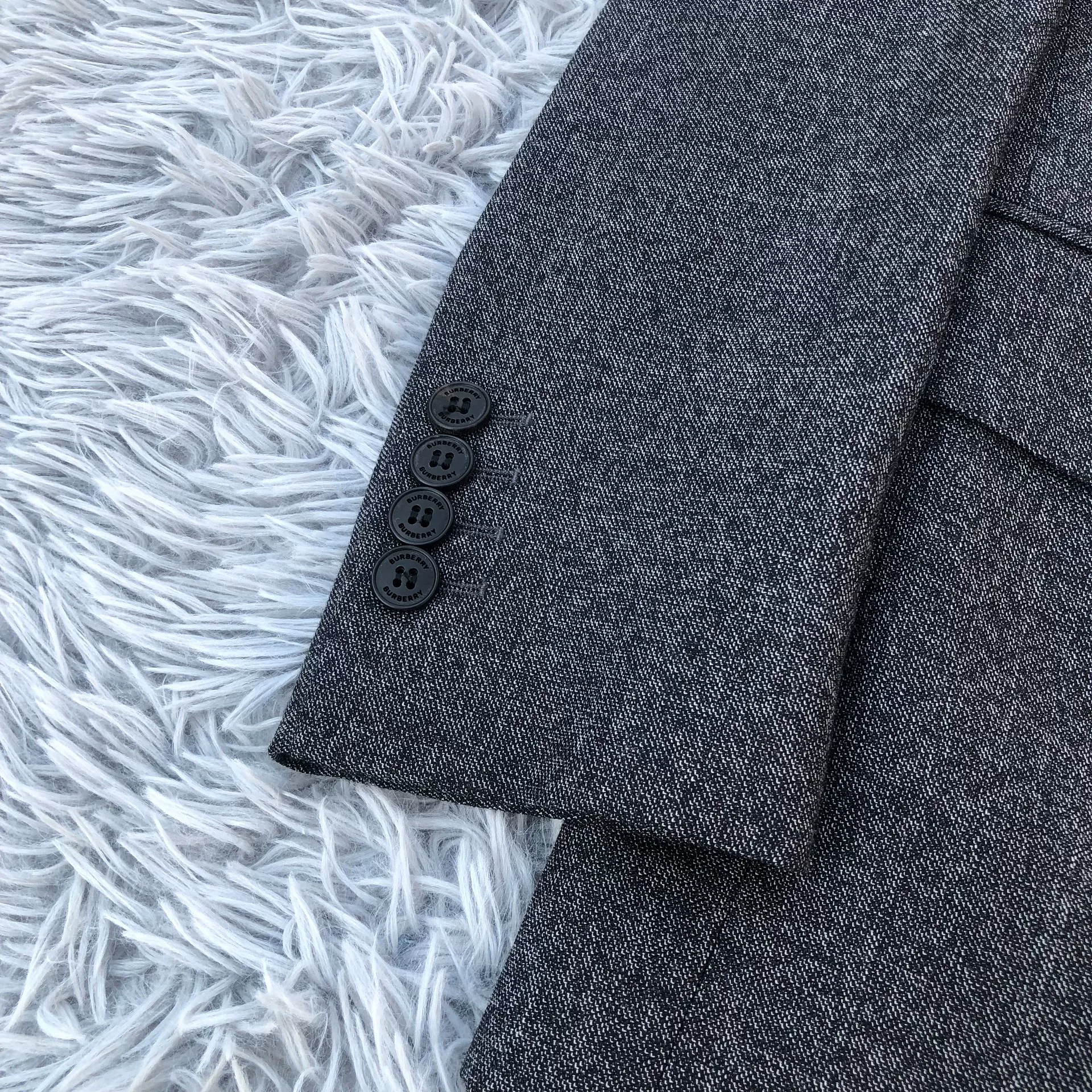 Burberry Herringbone Wool Suit — detail