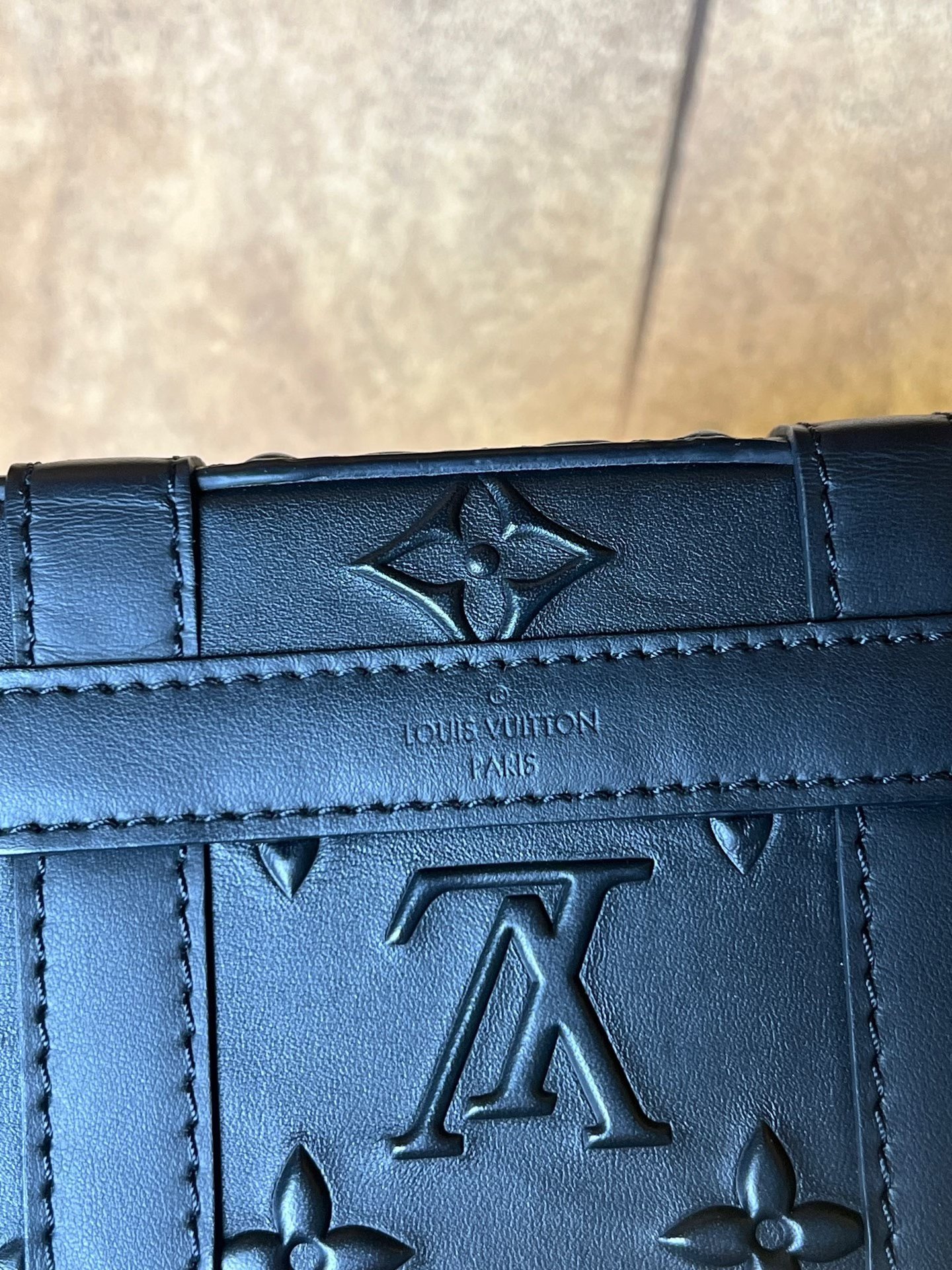 Louis Vuitton Embossed Small Box Fanny Pack — label