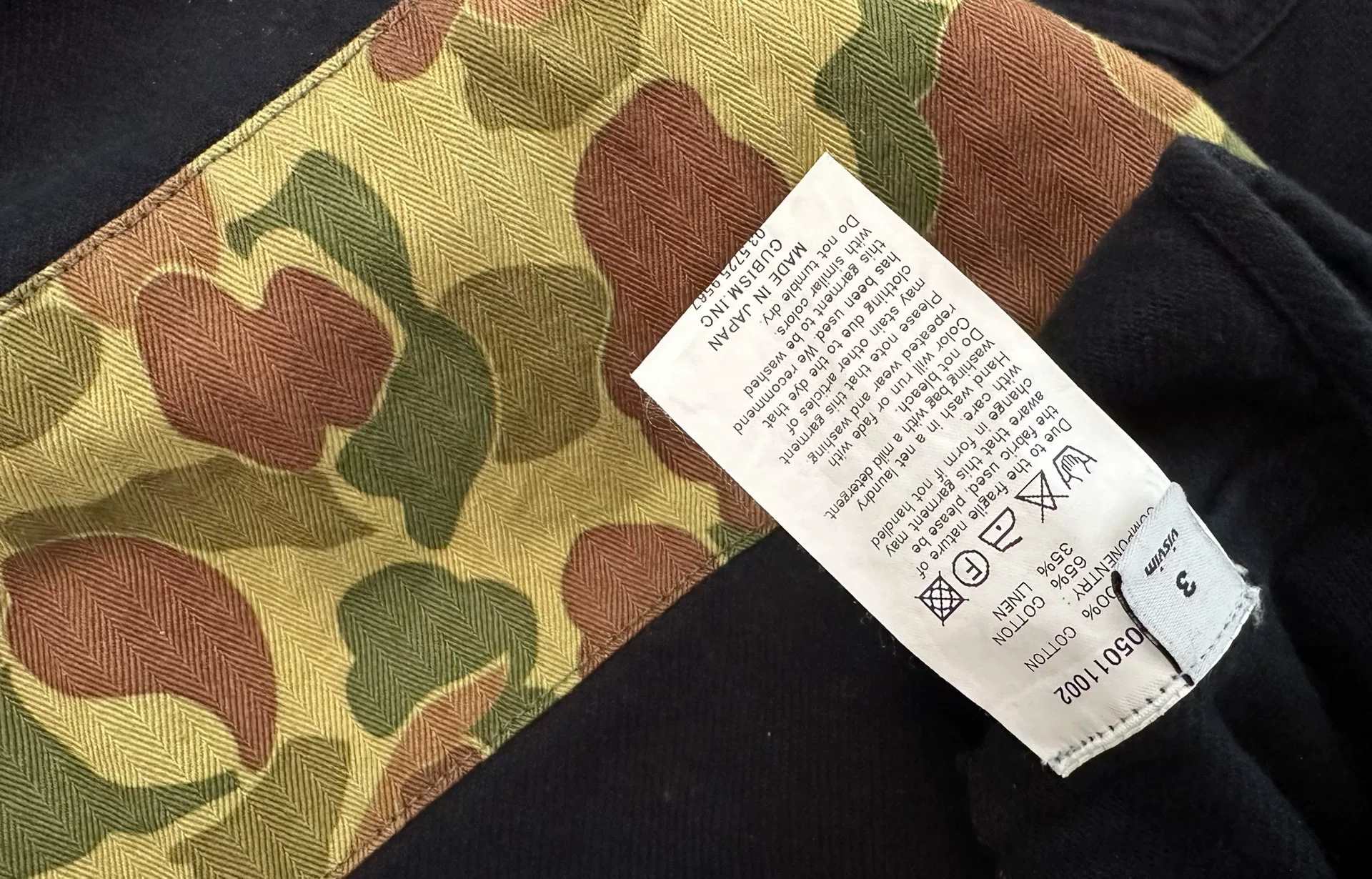 VISVIM ICT BLACK ELK FLANNEL SHIRT — detail