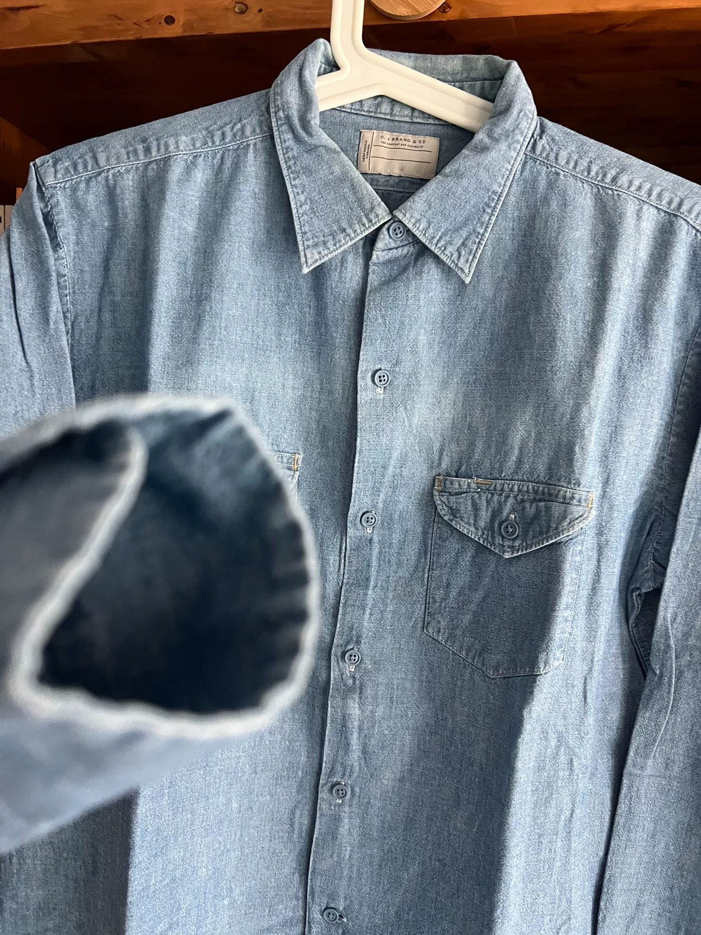 Old Joe Selvedge Denim Work Shirt — back