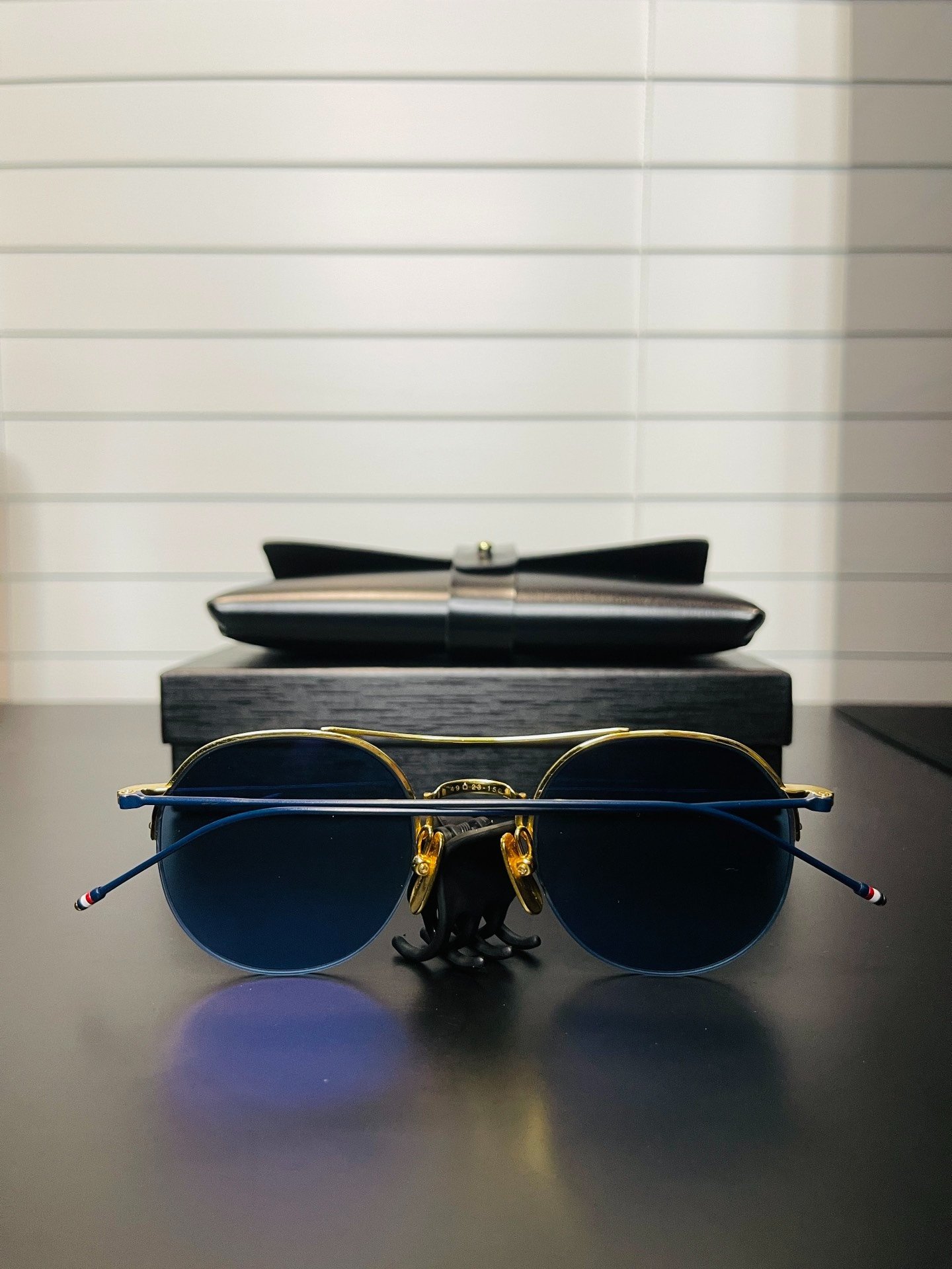 Thom Browne TB-903 Blue Gold Sunglasses — front