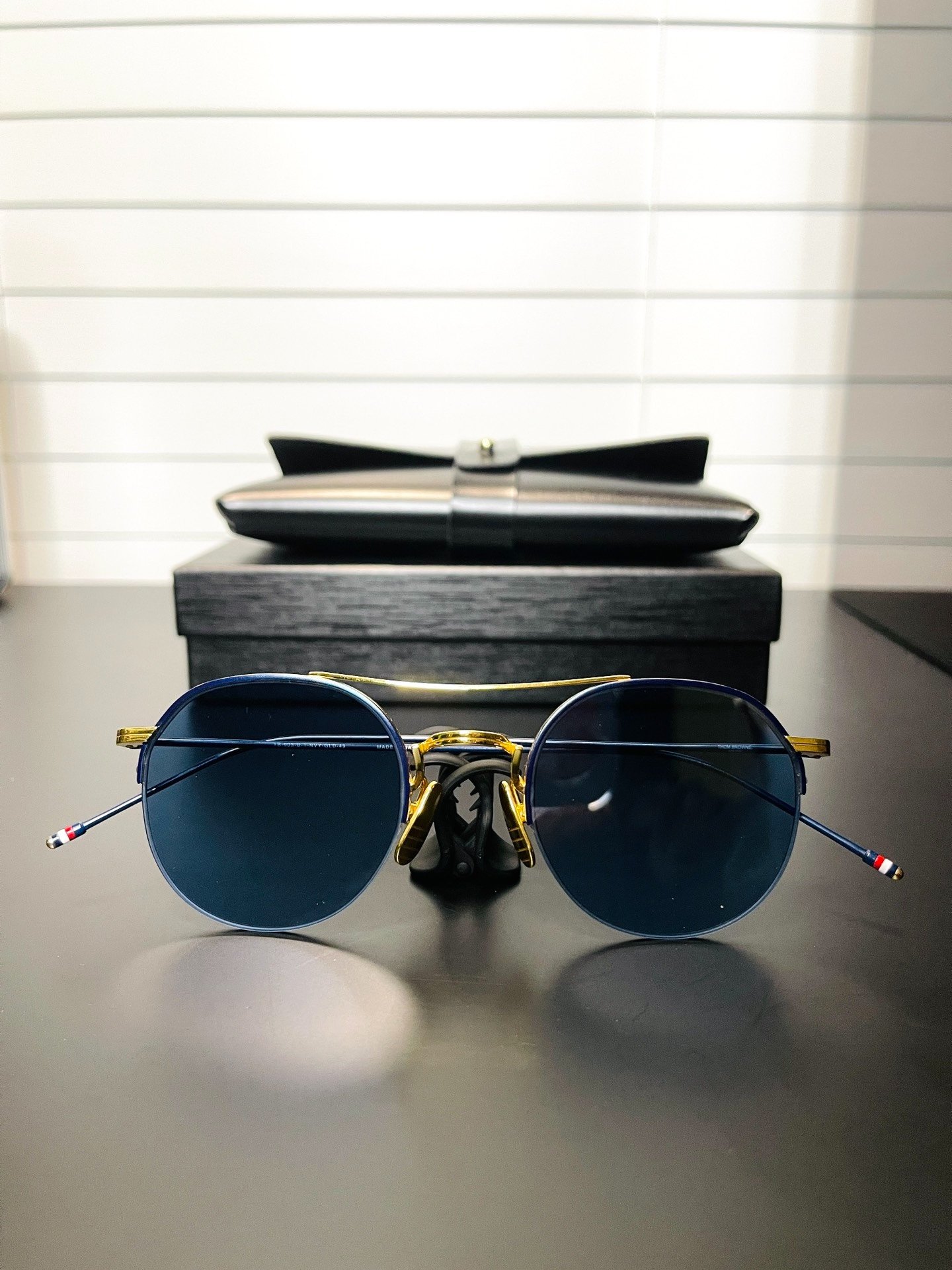 Thom Browne TB-903 Blue Gold Sunglasses