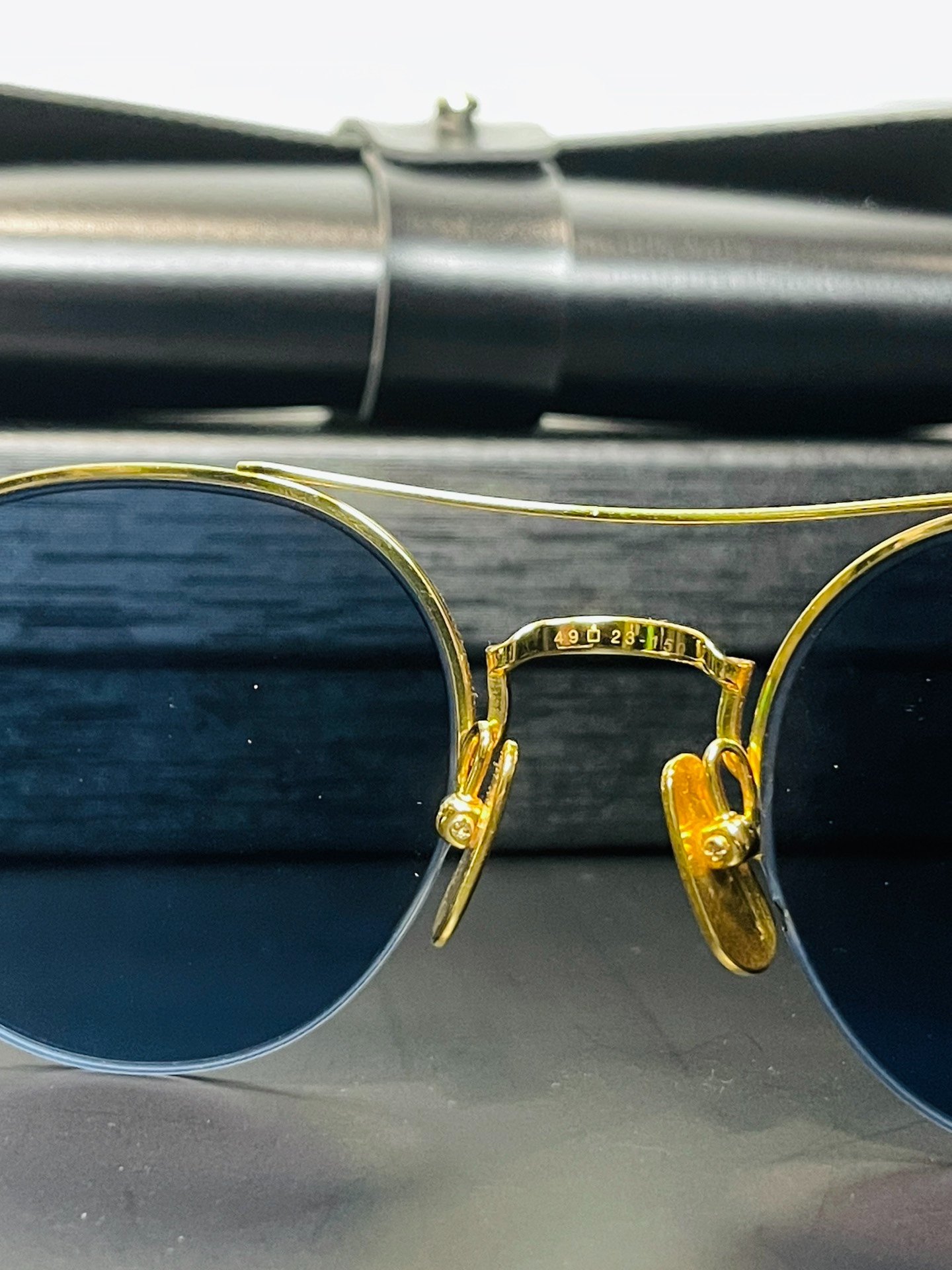 Thom Browne TB-903 Blue Gold Sunglasses — label