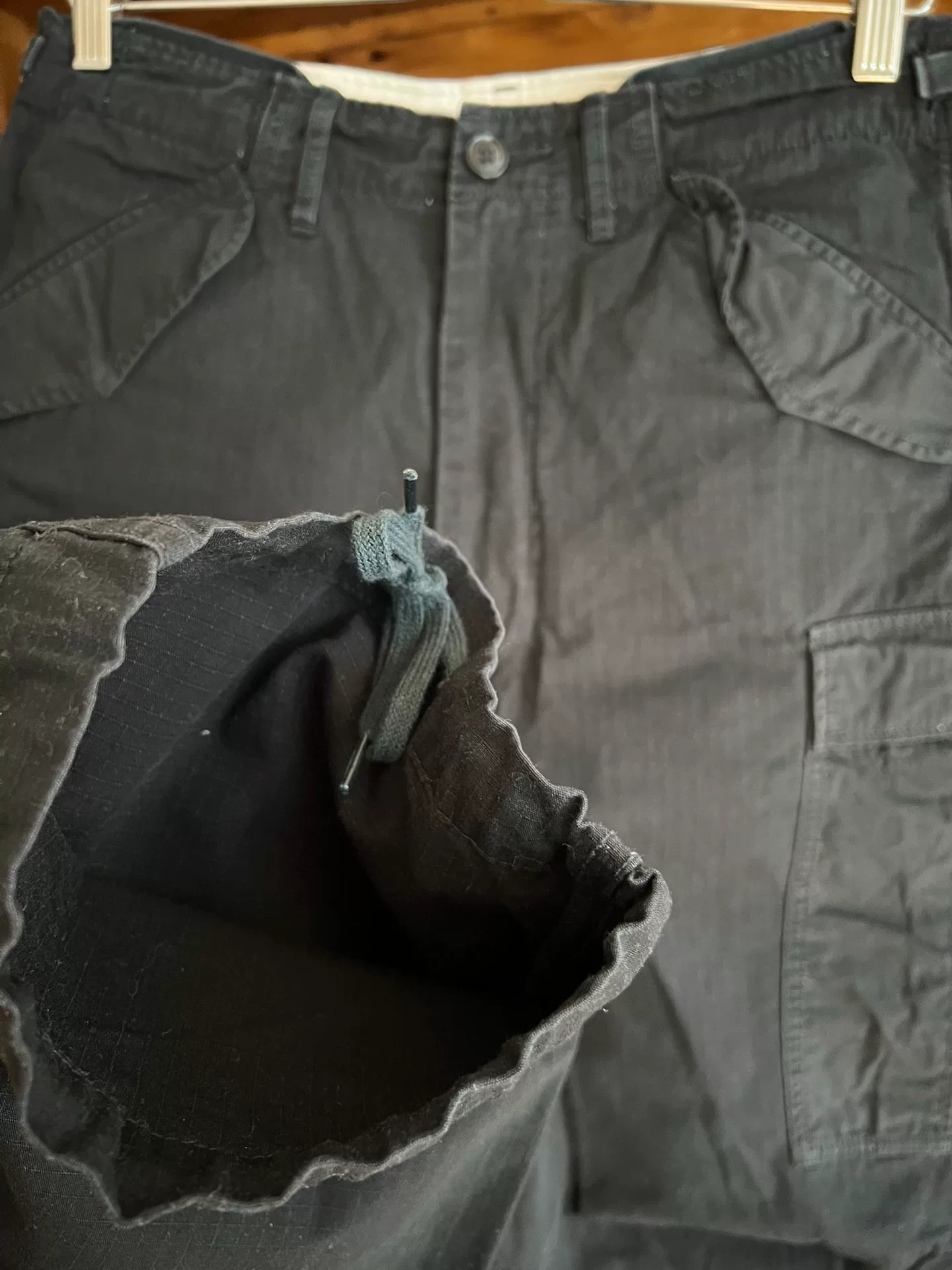 nanamica Black Japanese Military Pants — back