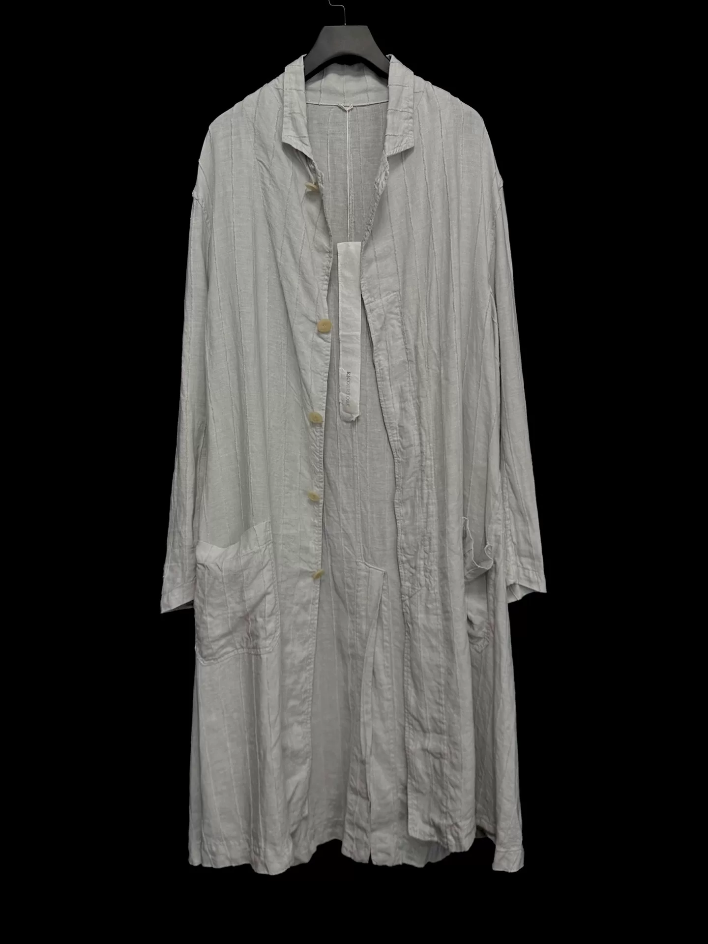 RICORRROBE Vintage Linen Coat — detail