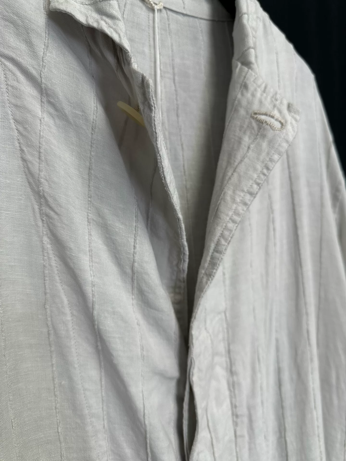 RICORRROBE Vintage Linen Coat — label