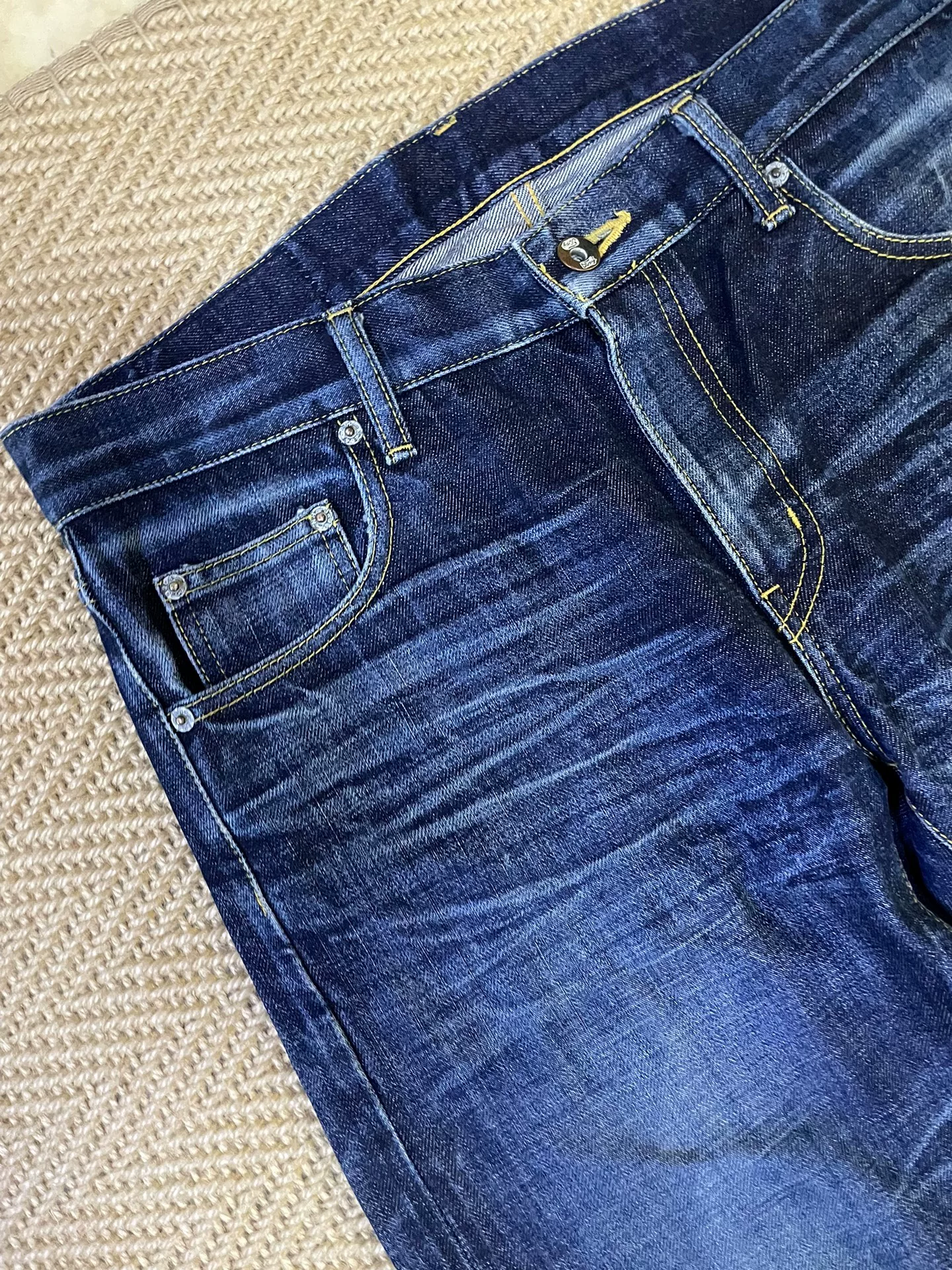 NEIGHBORHOOD 08EX Blue Line Washed Jeans — label