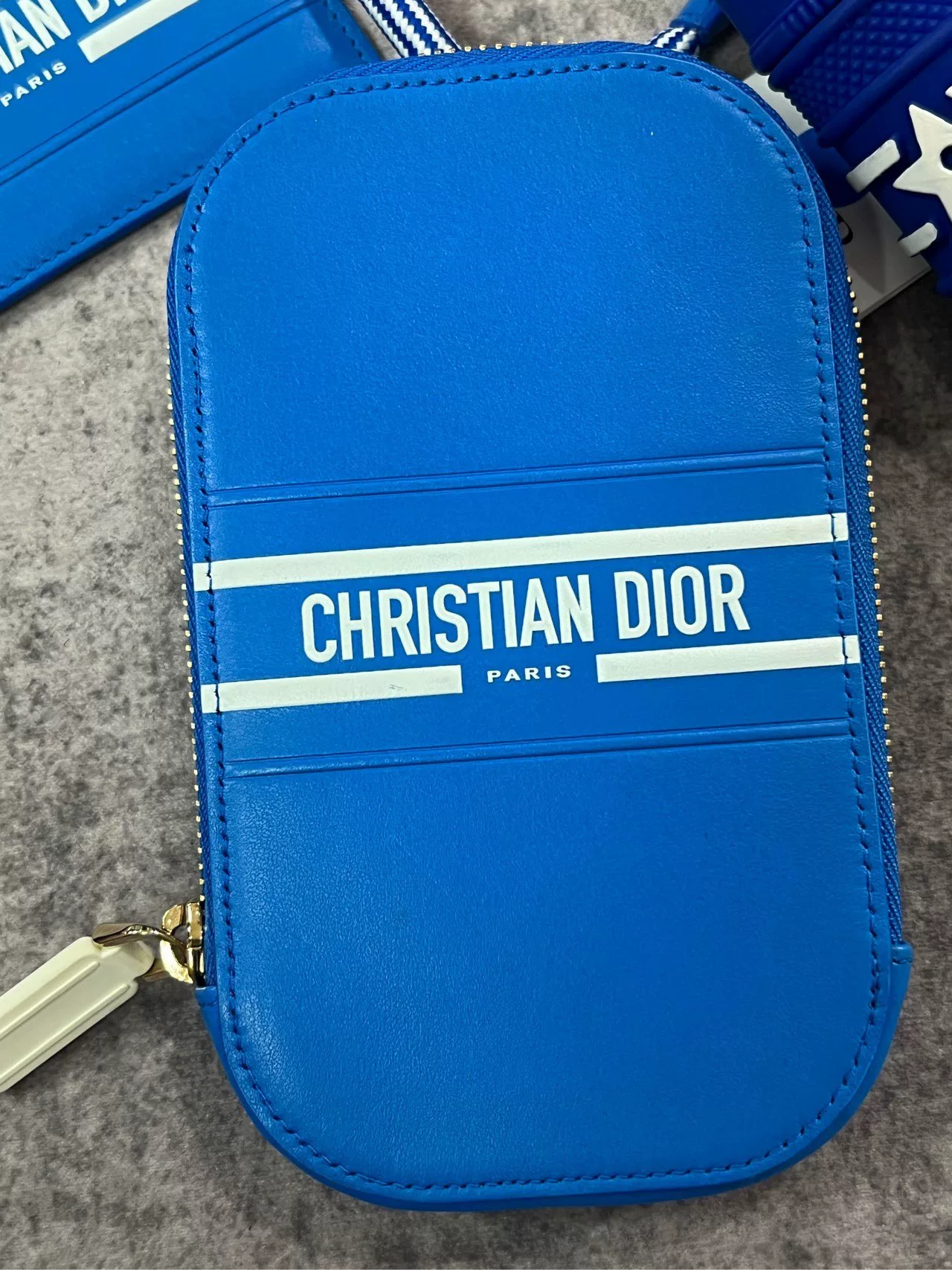 Dior Blue Three-in-One Coin Purse — front