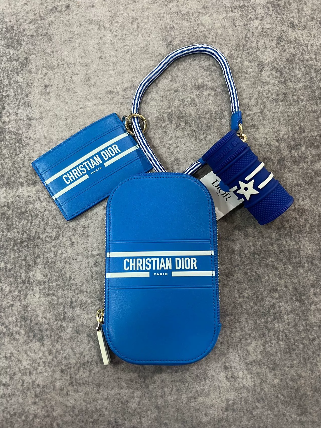 Dior Blue Three-in-One Coin Purse